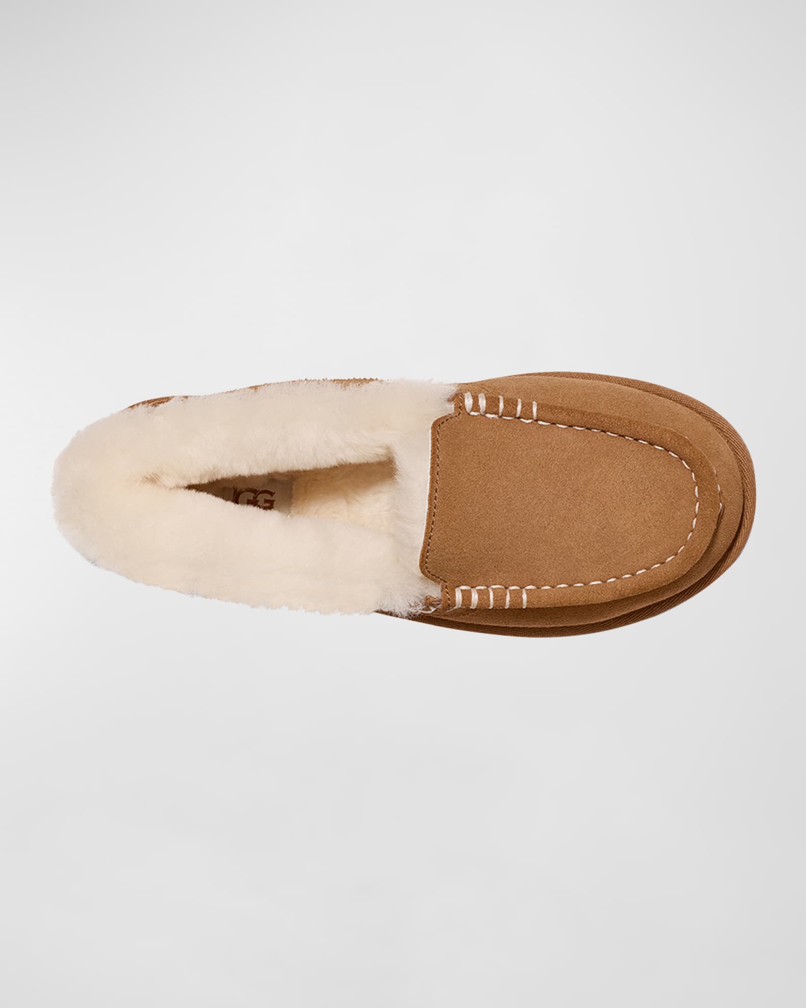 UGG Ansley Suede Shearling Slip-On Loafers | Neiman Marcus