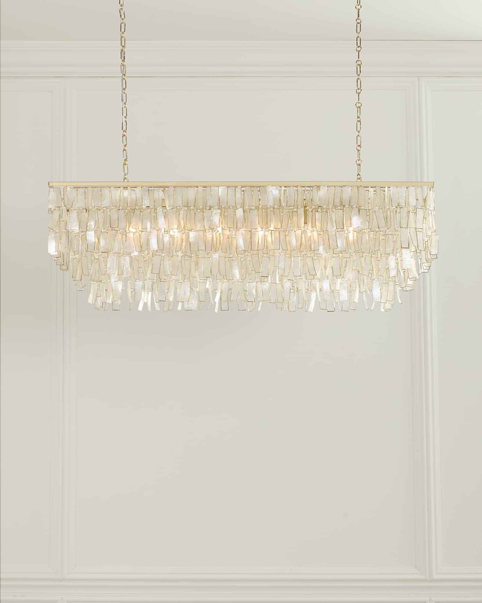 Melissa 48" 6-Light Linear Capiz Shell Chandlier 1
