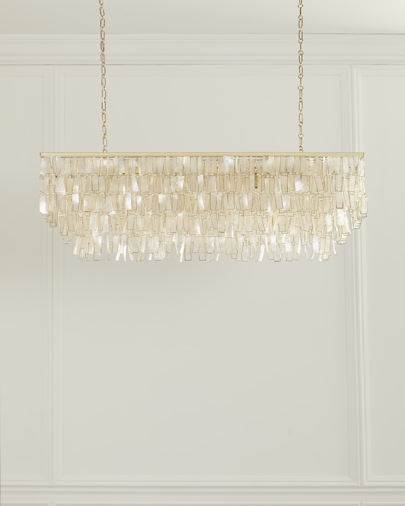 Melissa 48" 6-Light Linear Capiz Shell Chandlier 0