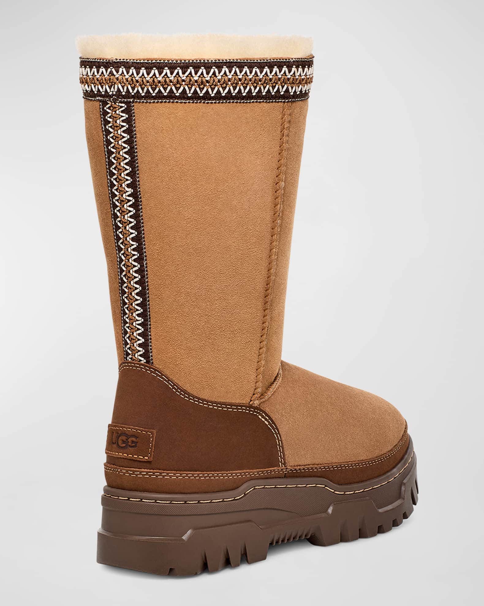 UGG Trailgrazer Suede Shearling Tall Boots Neiman Marcus