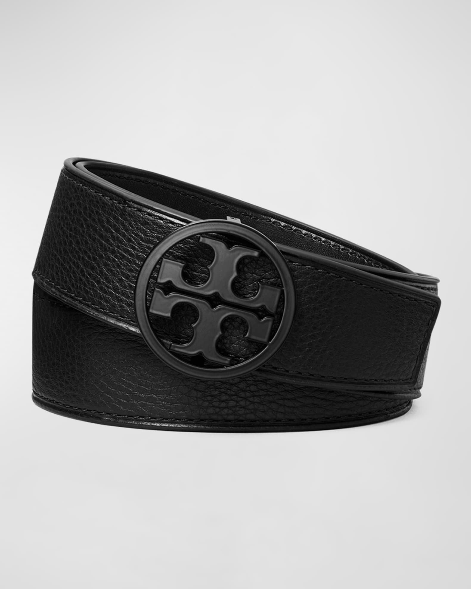 Tory Burch Miller 1.5" Pebbled Leather Belt