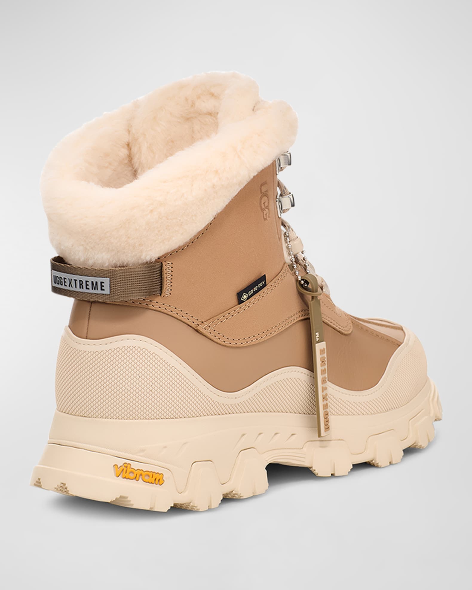 Ugg Adirondack Meridian Leather Shearling Hiker Boots Sand