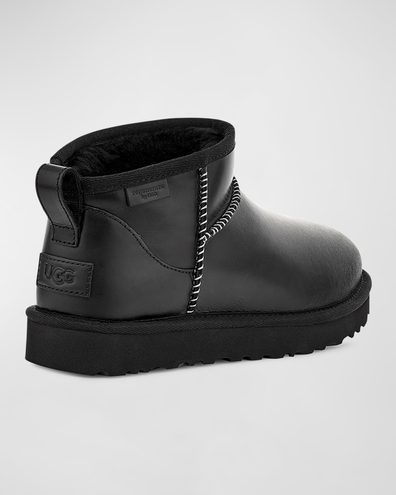 新作 UGG Classic Ultra Mini Leather Cozy Ankle Boots | Neiman Marcus 靴