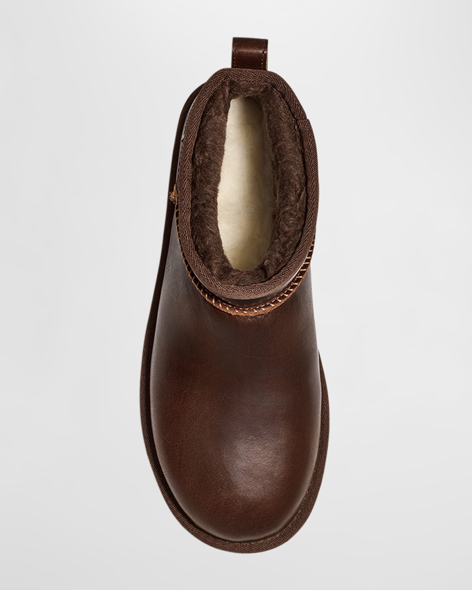 UGG Classic Ultra Mini Leather Cozy Ankle Boots | Neiman Marcus