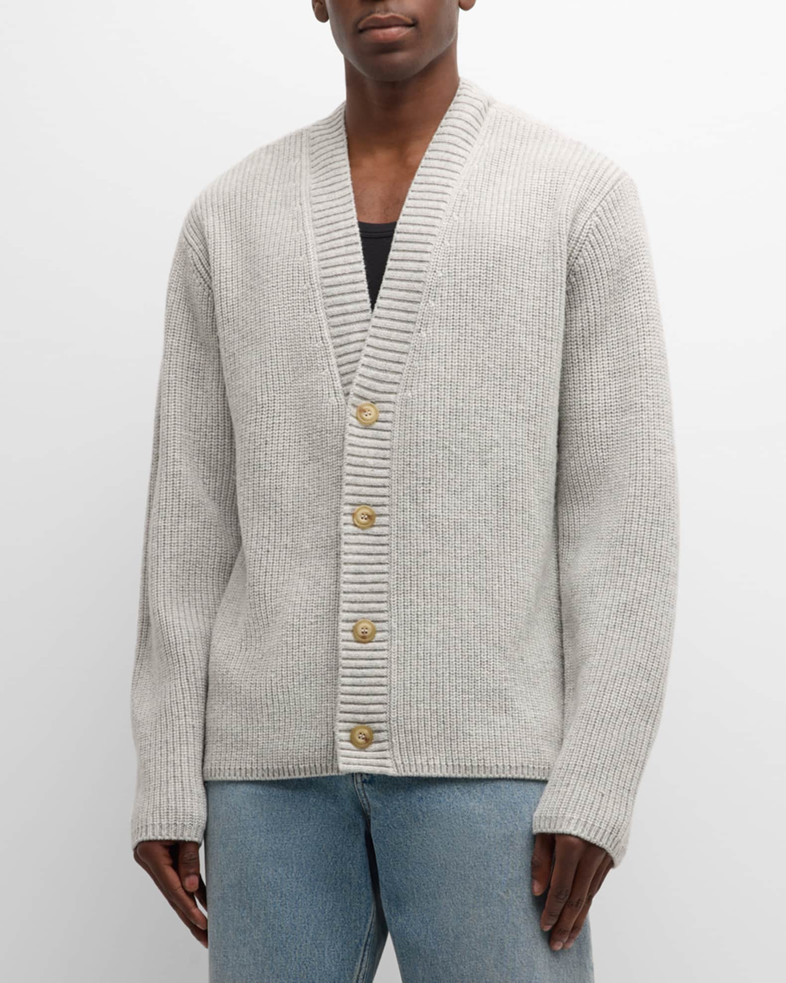ATM Anthony Thomas Melillo Men's Ribbed Cardigan Sweater | Neiman Marcus