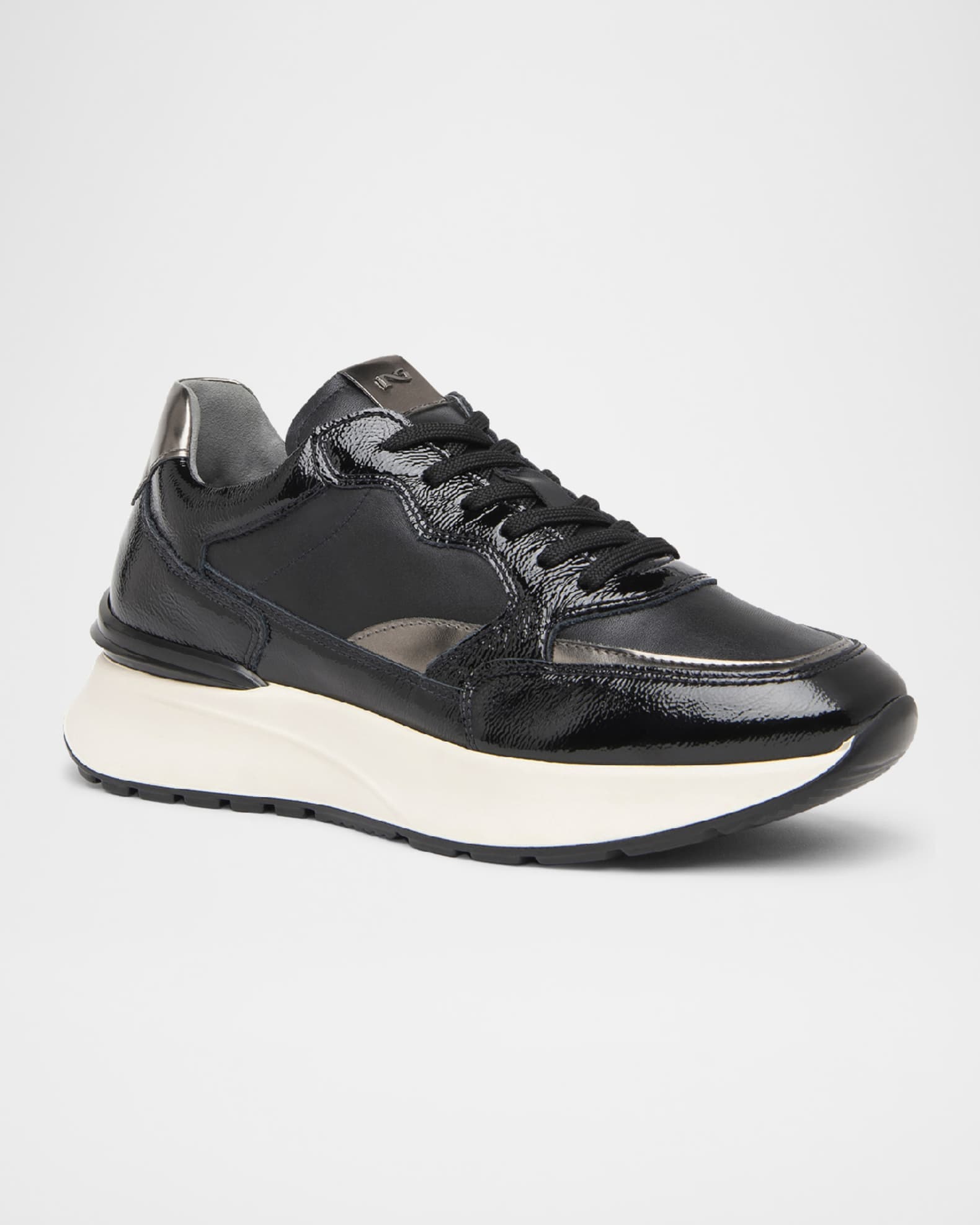 Retro Mixed Leather Runner Sneakers 1