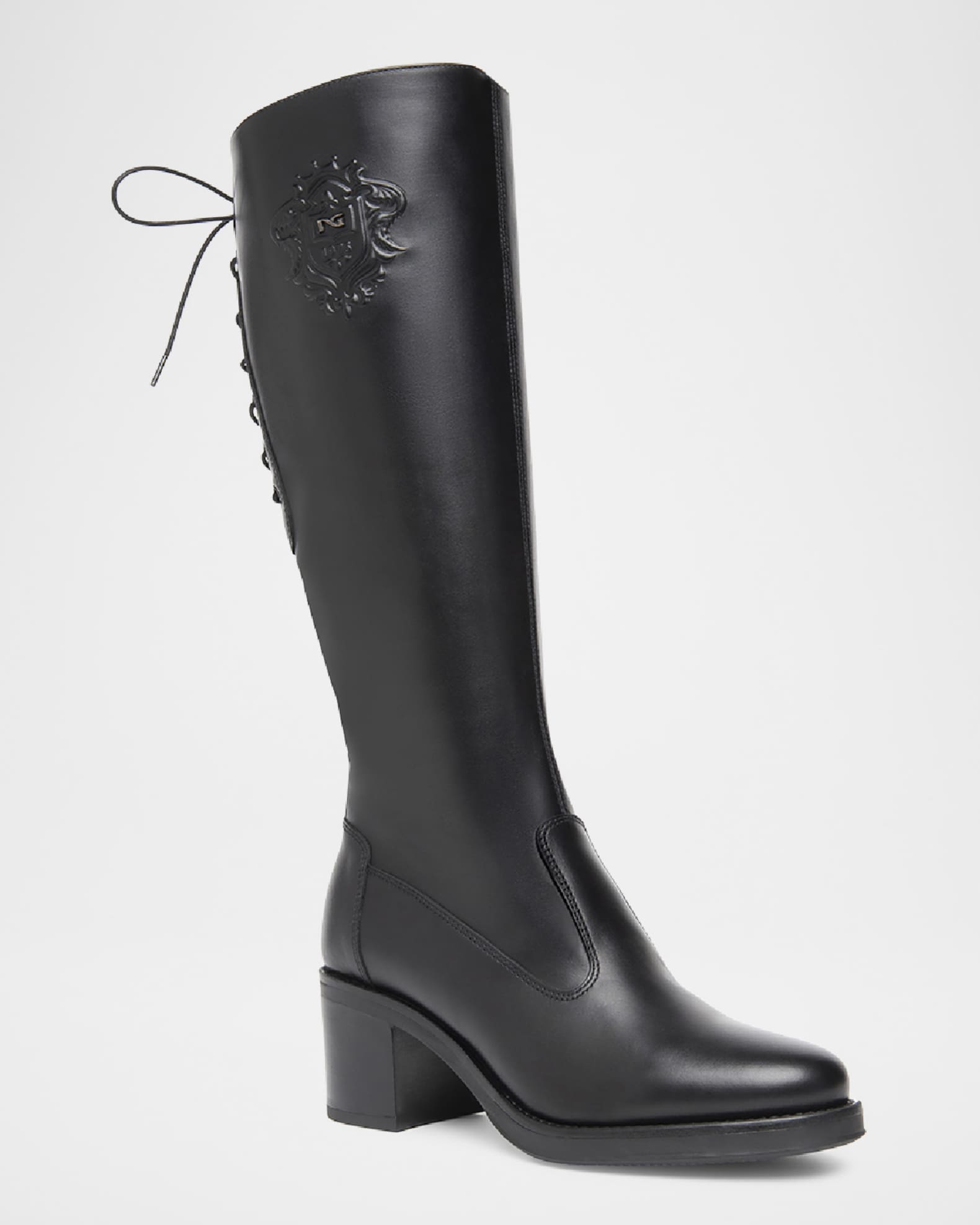 Leather Corset Lace-Up Knee Boots 1