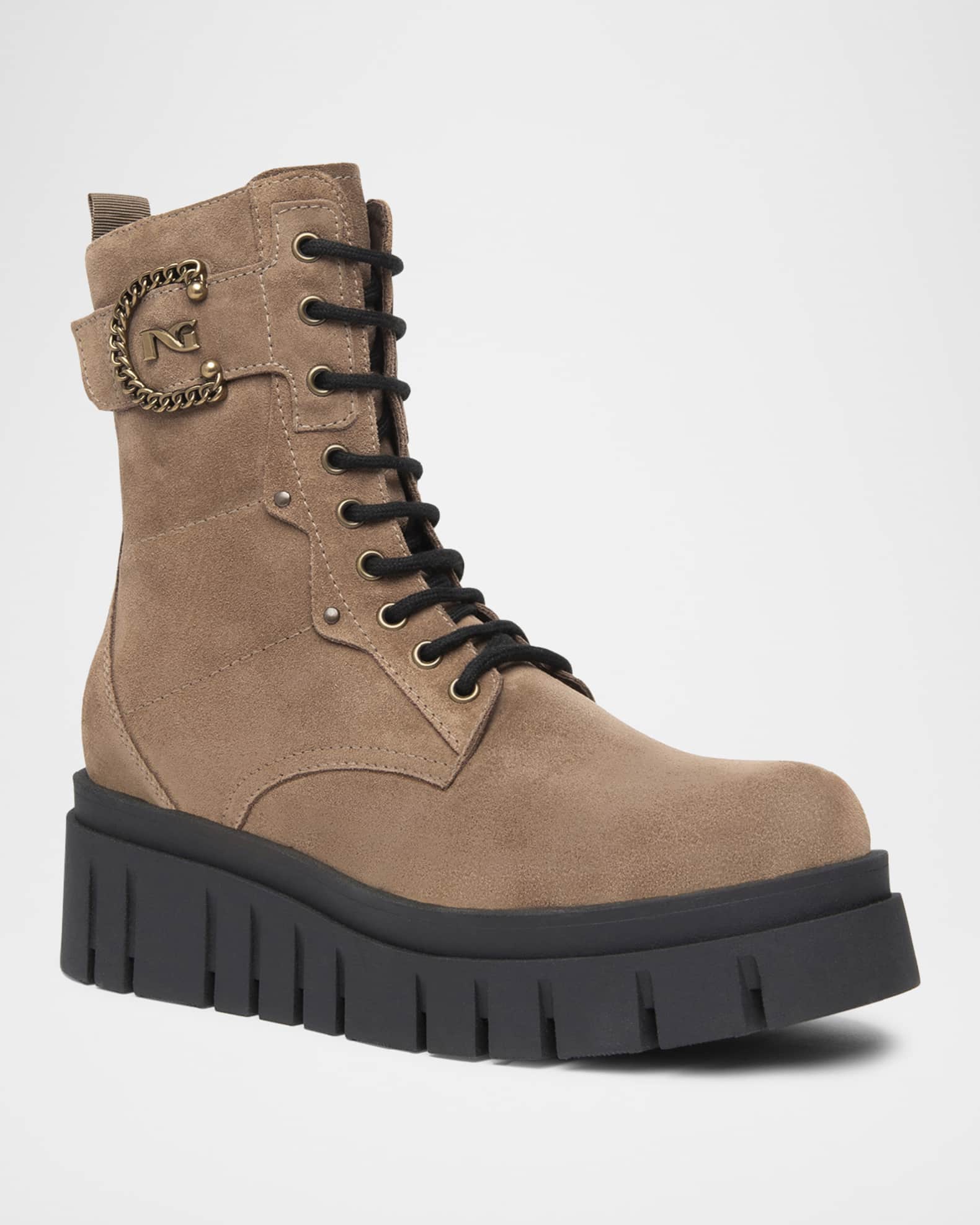 Chain Suede Flatform Desert Boots 1