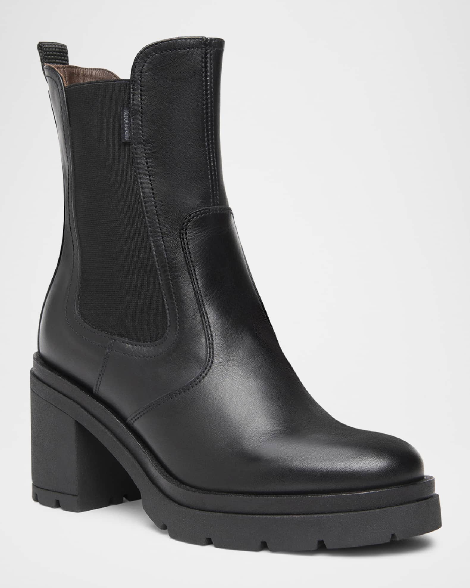 Leather Heeled Chelsea Booties 1