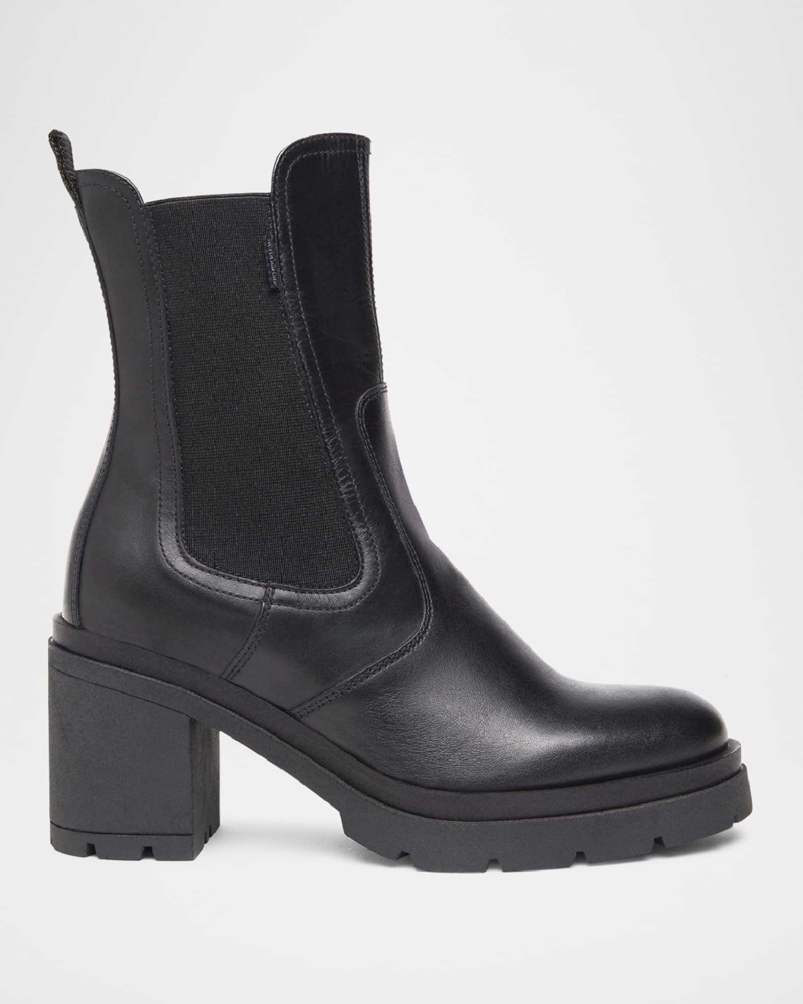 Leather Heeled Chelsea Booties 0