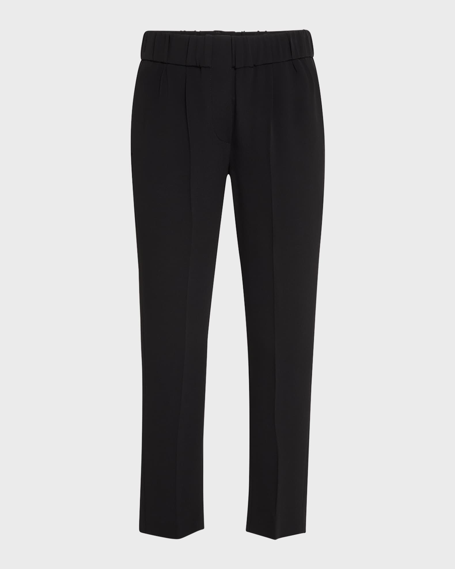 Silk Pull-On Cropped Pants 0