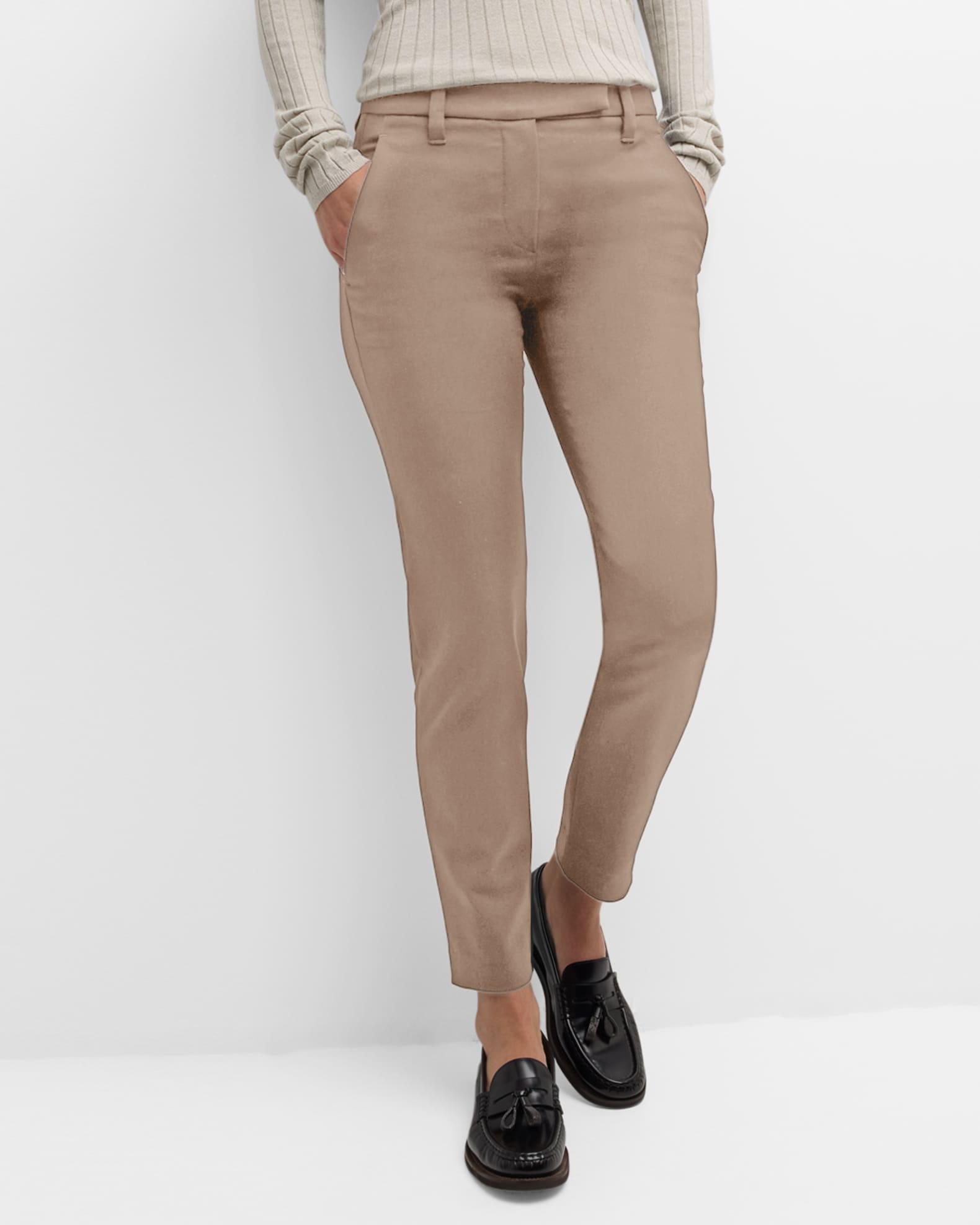 Brunello Cucinelli Cotton Slim-Fit Cropped Pants | Neiman Marcus