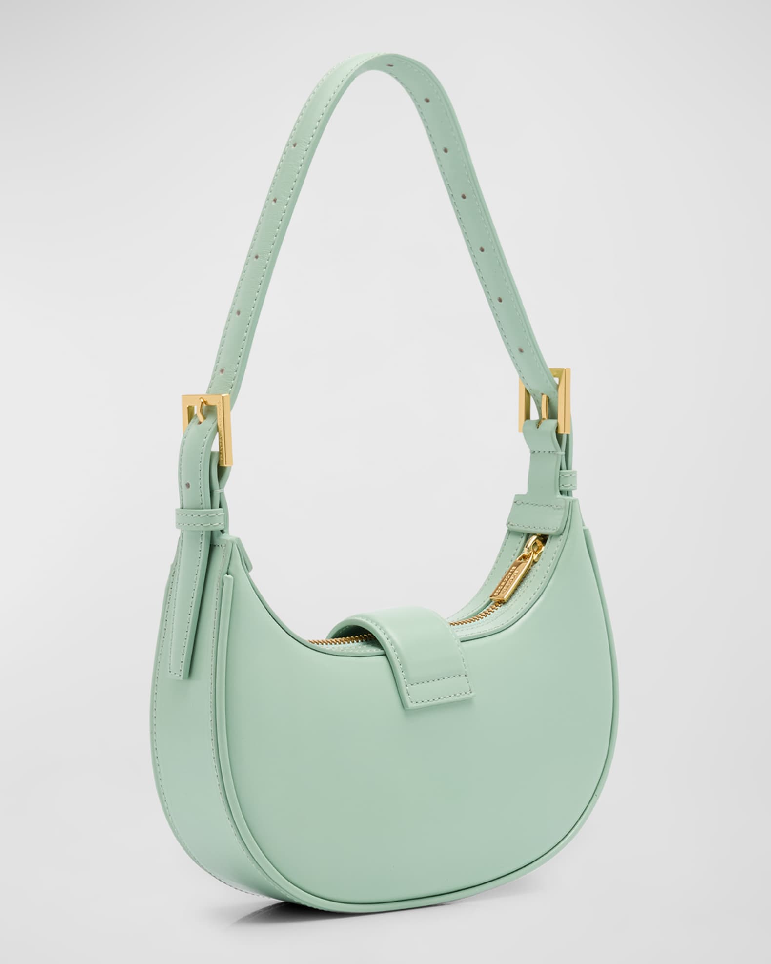 Brandon Blackwood Luna Zip Leather Shoulder Bag | Neiman Marcus