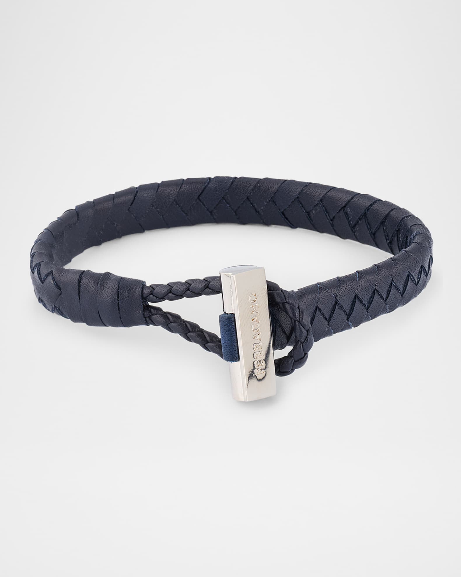 Men's T-Bar Woven Leather Bracelet 0