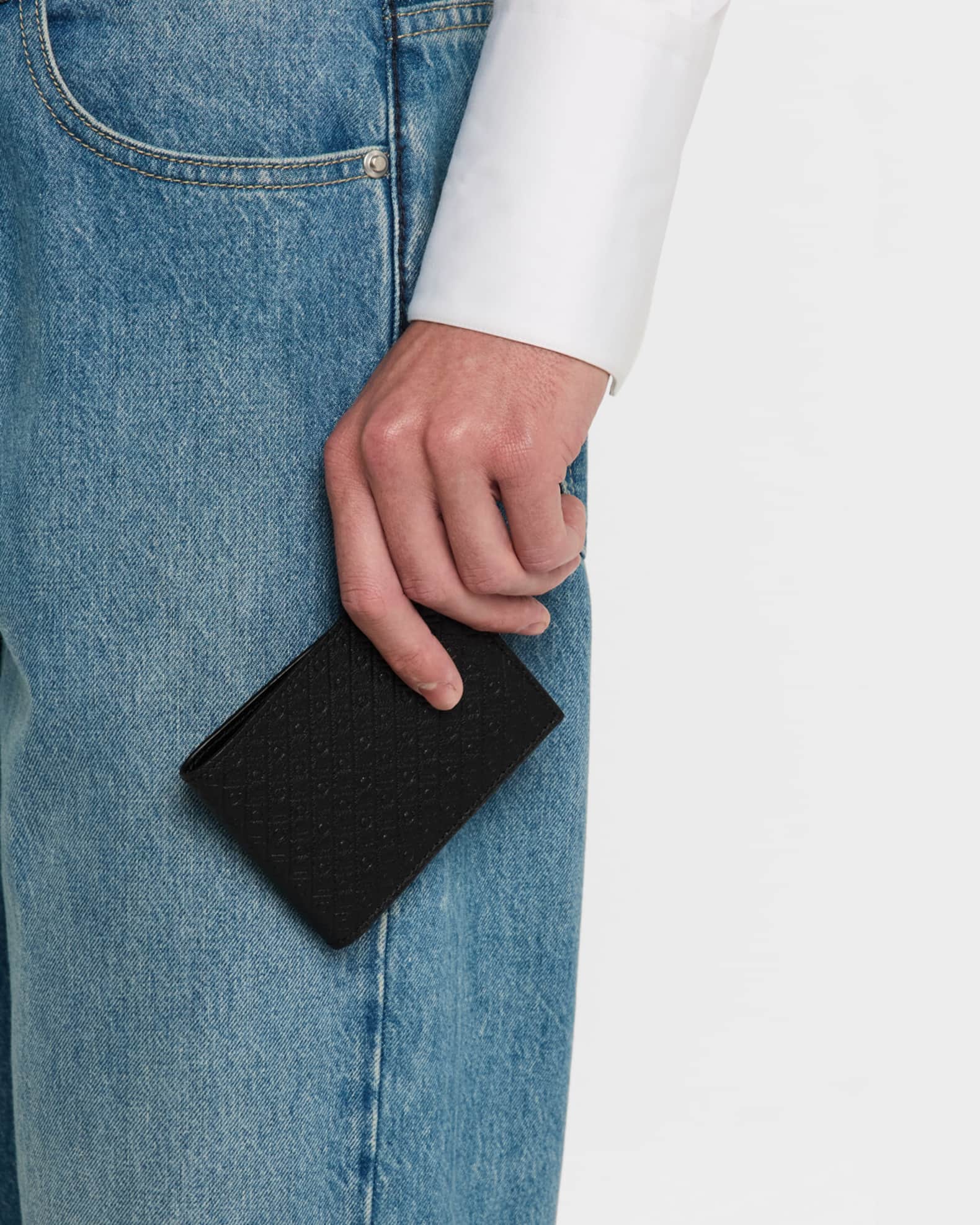 Men's Embossed Monogram Leather Bifold Wallet 1