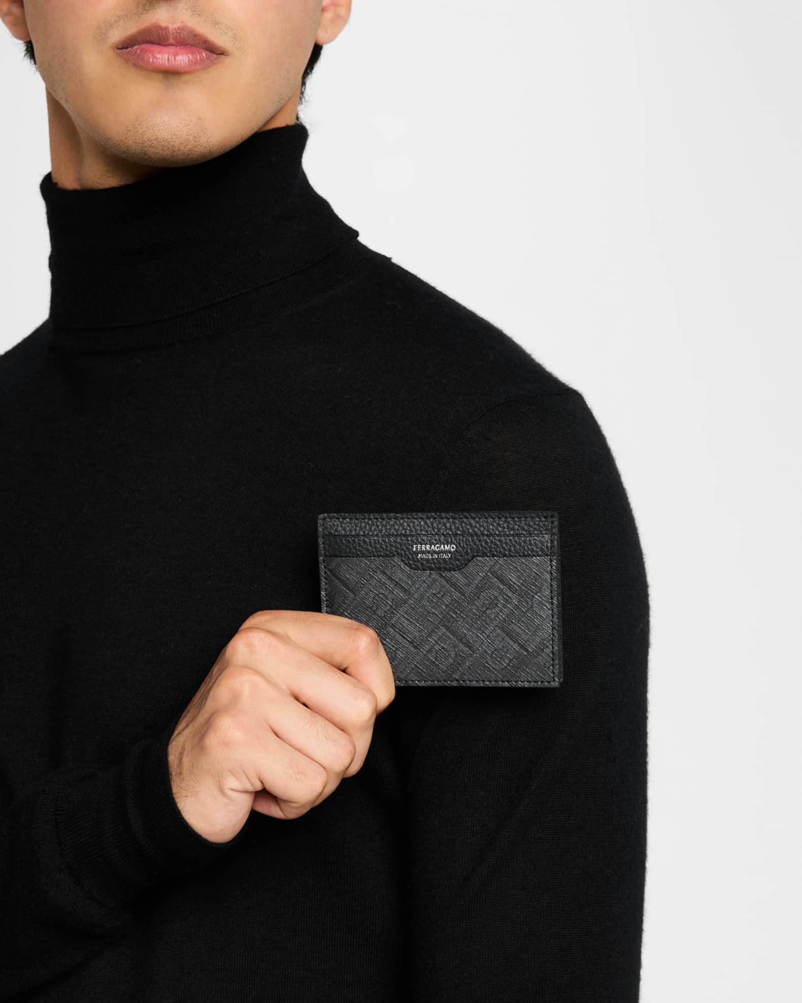 Men's Monogram Card Holder with Pullout ID Window 1