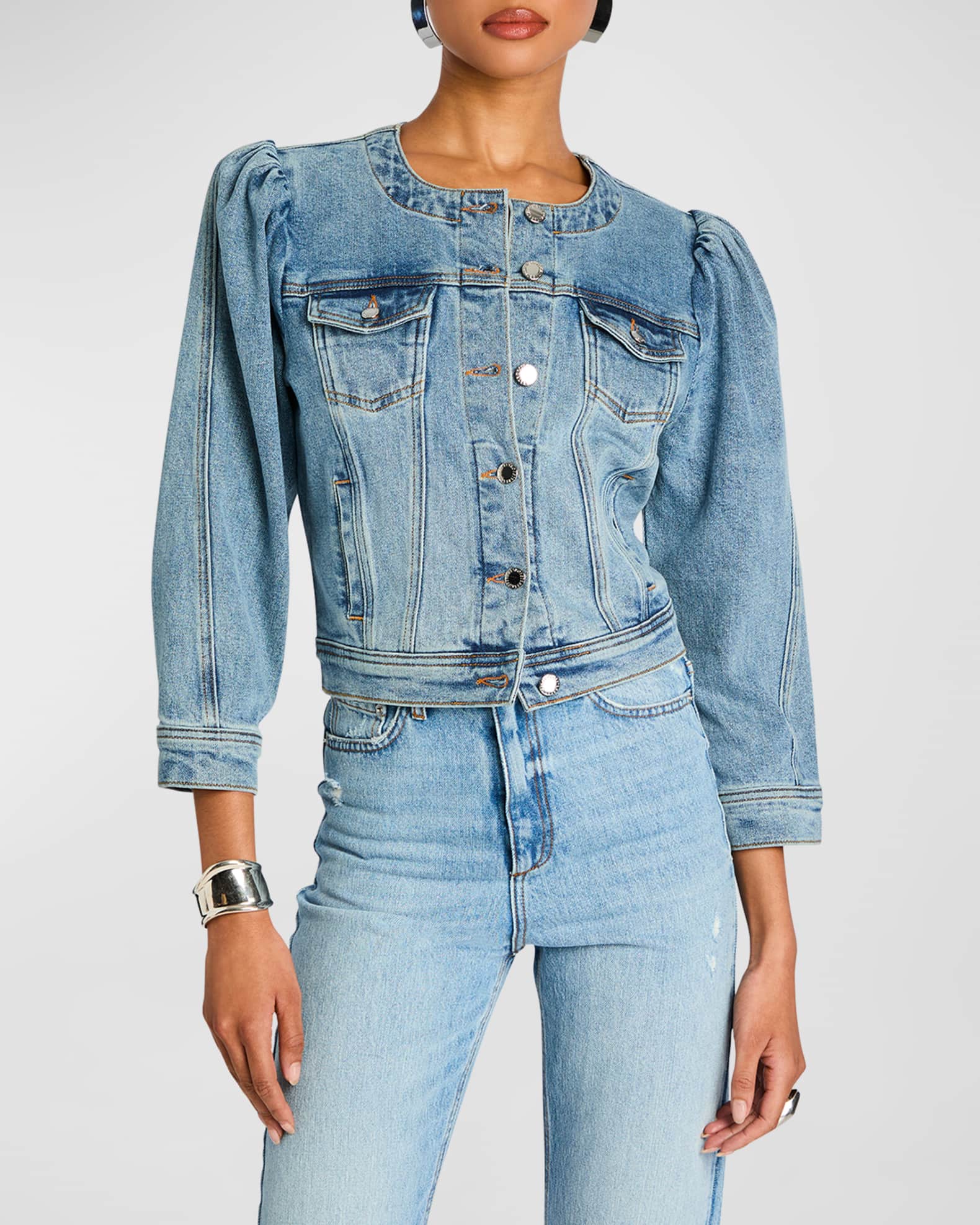Puff Sleeve Denim Jacket