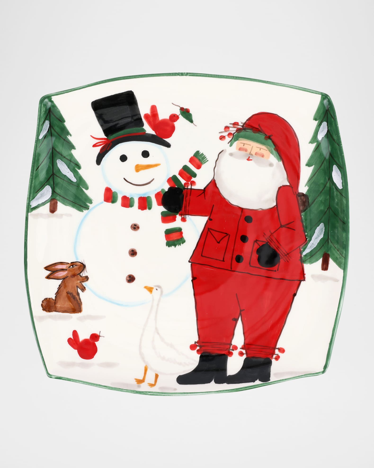 Vietri Old St. Nick 2024 Limited Edition Square Platter Neiman Marcus