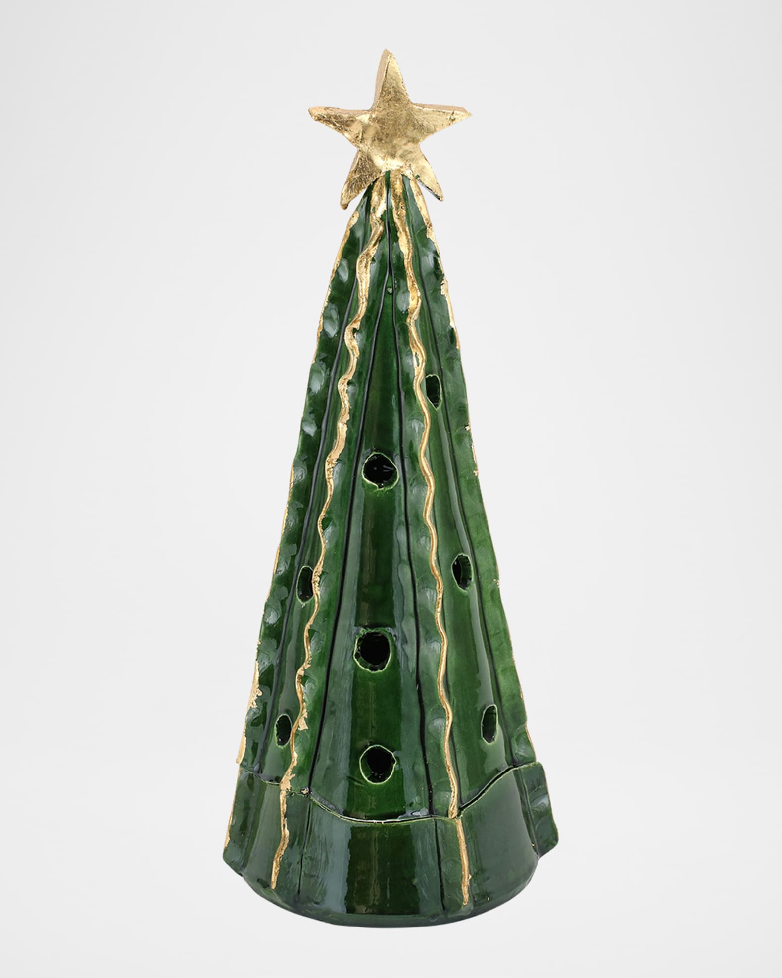 Vietri Foresta Large Tree with Ribbon & Gold Star Christmas Decor