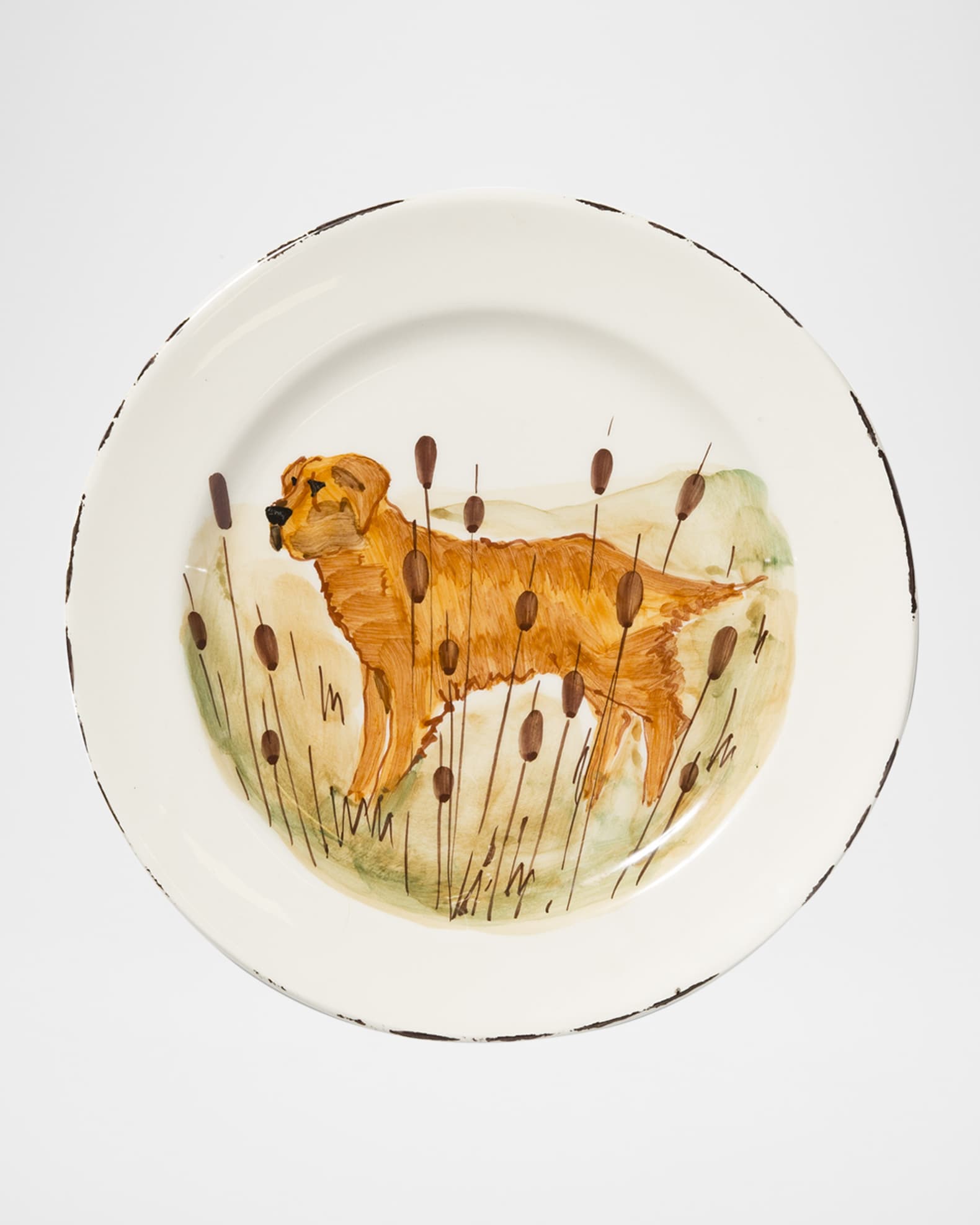 Vietri Wildlife Hunting Dog Dinner Plate Neiman Marcus
