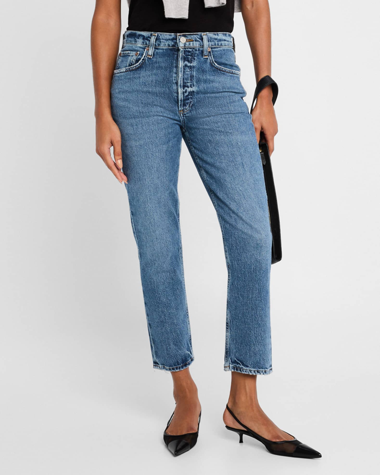 Riley High-Rise Straight Crop Jeans 1