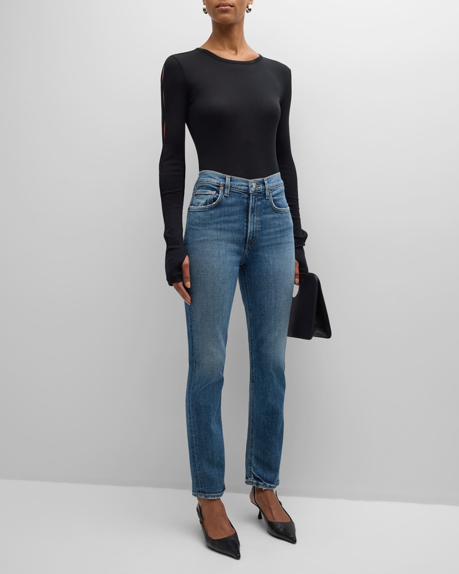 Kya Mid-Rise Straight Crop Jeans 1
