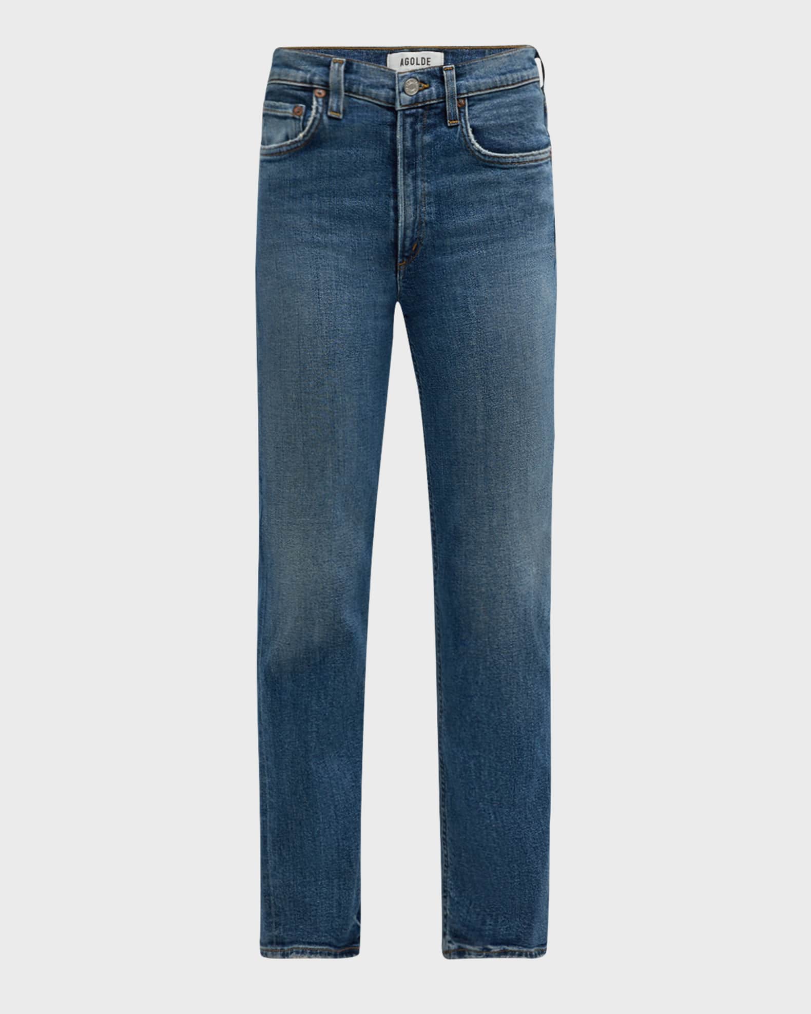 Kya Mid-Rise Straight Crop Jeans 0