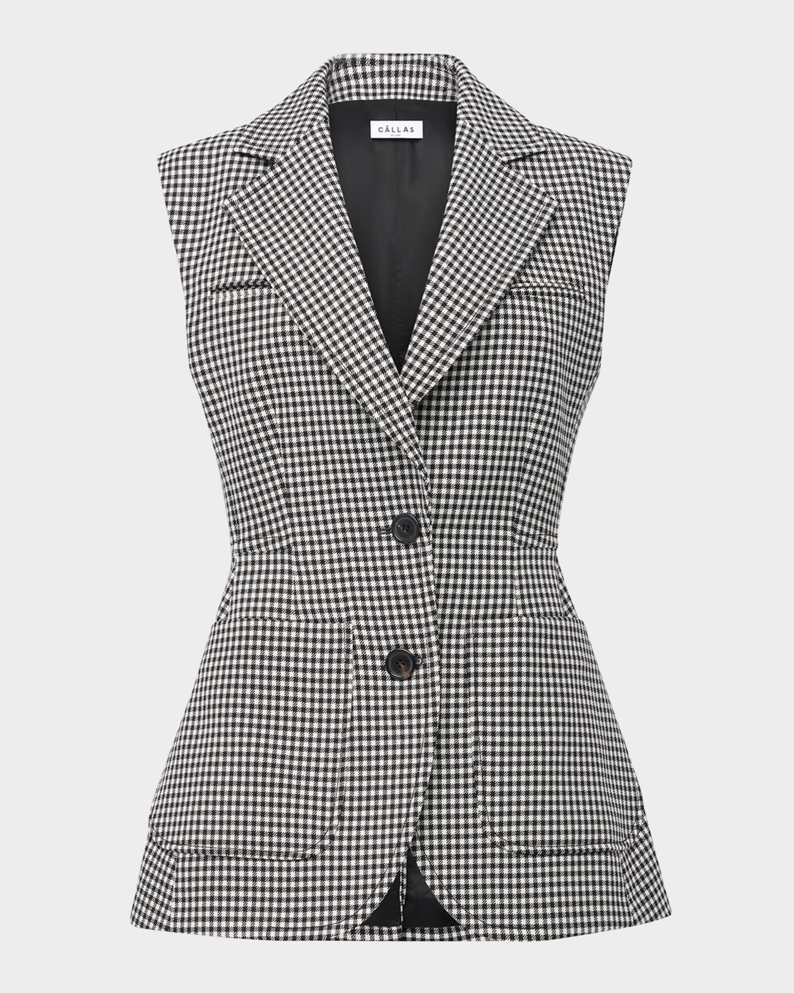 Thandie Check-Print Virgin Wool Vest 0