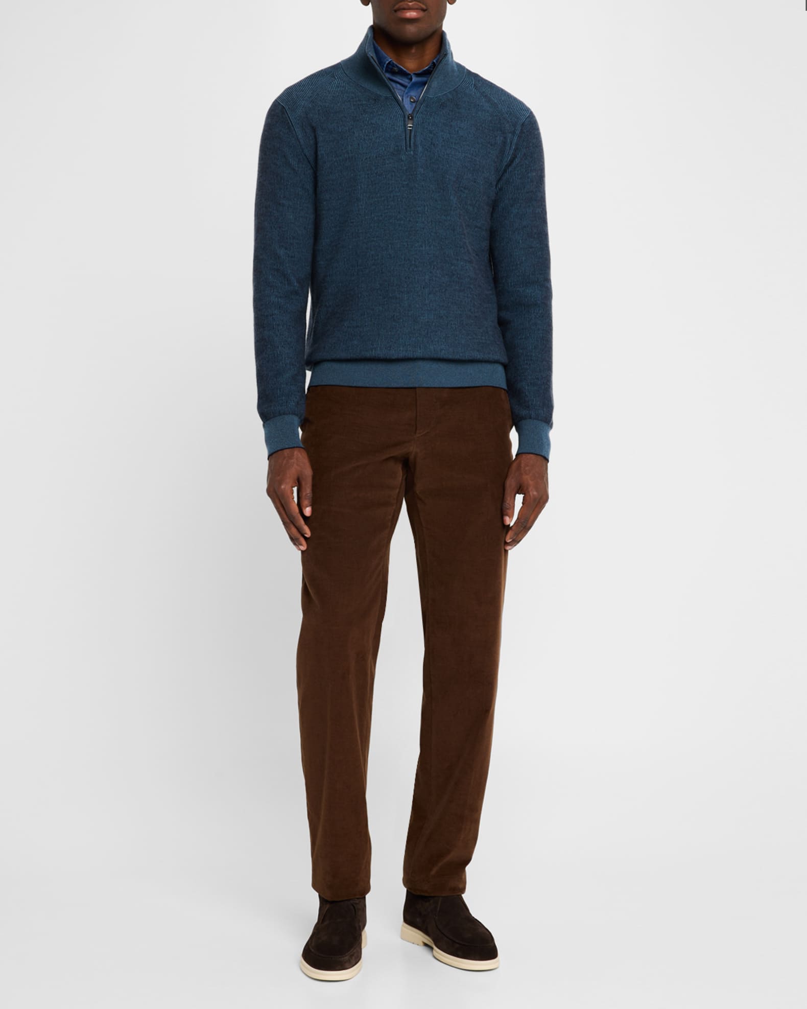 Brioni Men's Cashmere Quarter-Zip Sweater | Neiman Marcus