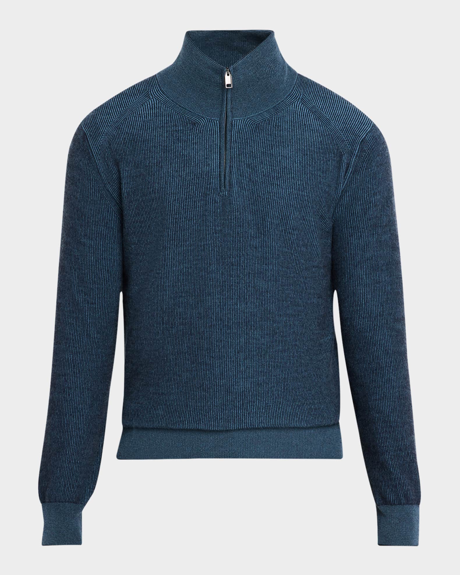Brioni Men's Cashmere Quarter-Zip Sweater | Neiman Marcus