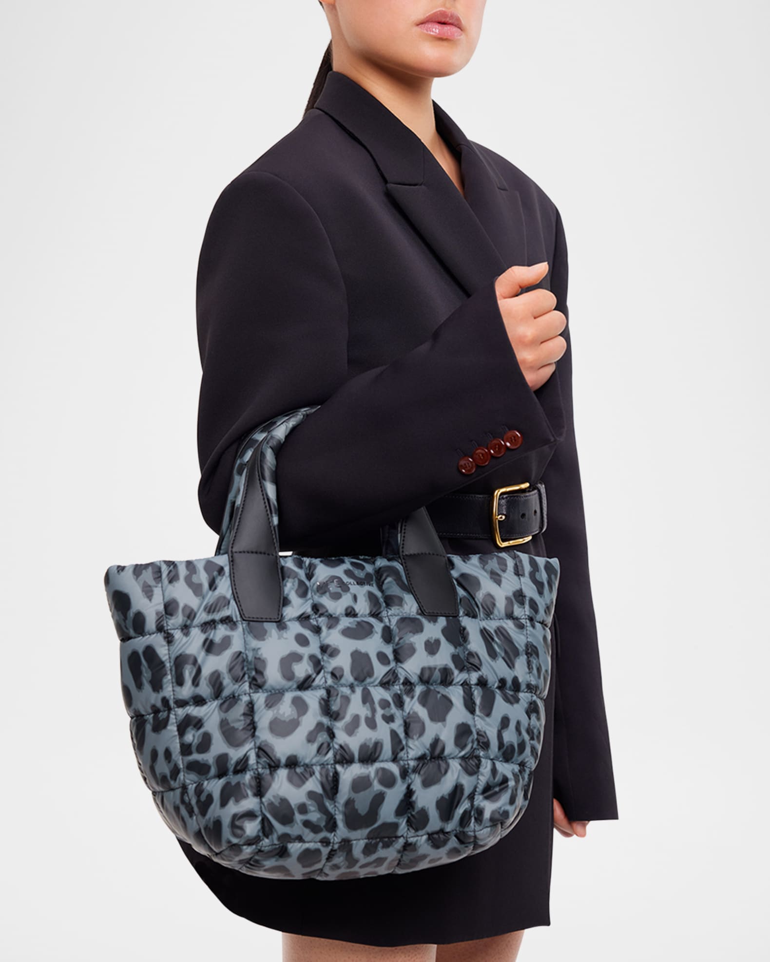VeeCollective Porter Small Leopard Quilted Tote Bag | Neiman