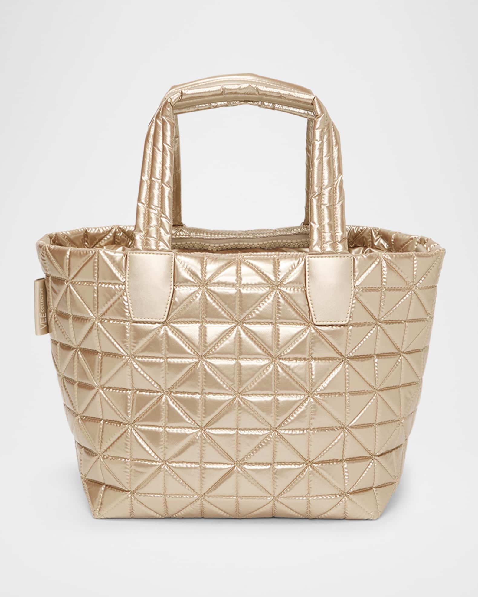 VeeCollective Small Metallic Quilted Tote Bag | Neiman Marcus