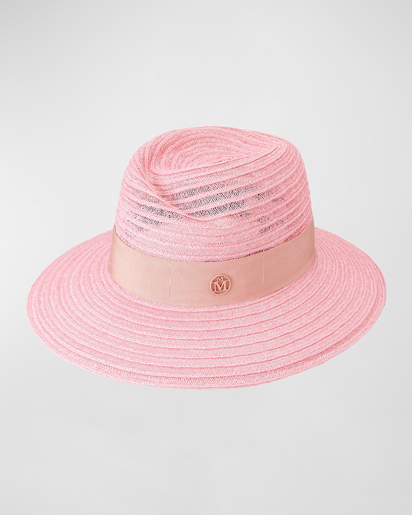 Maison Michel Virginie Hemp Straw Fedora | Neiman Marcus