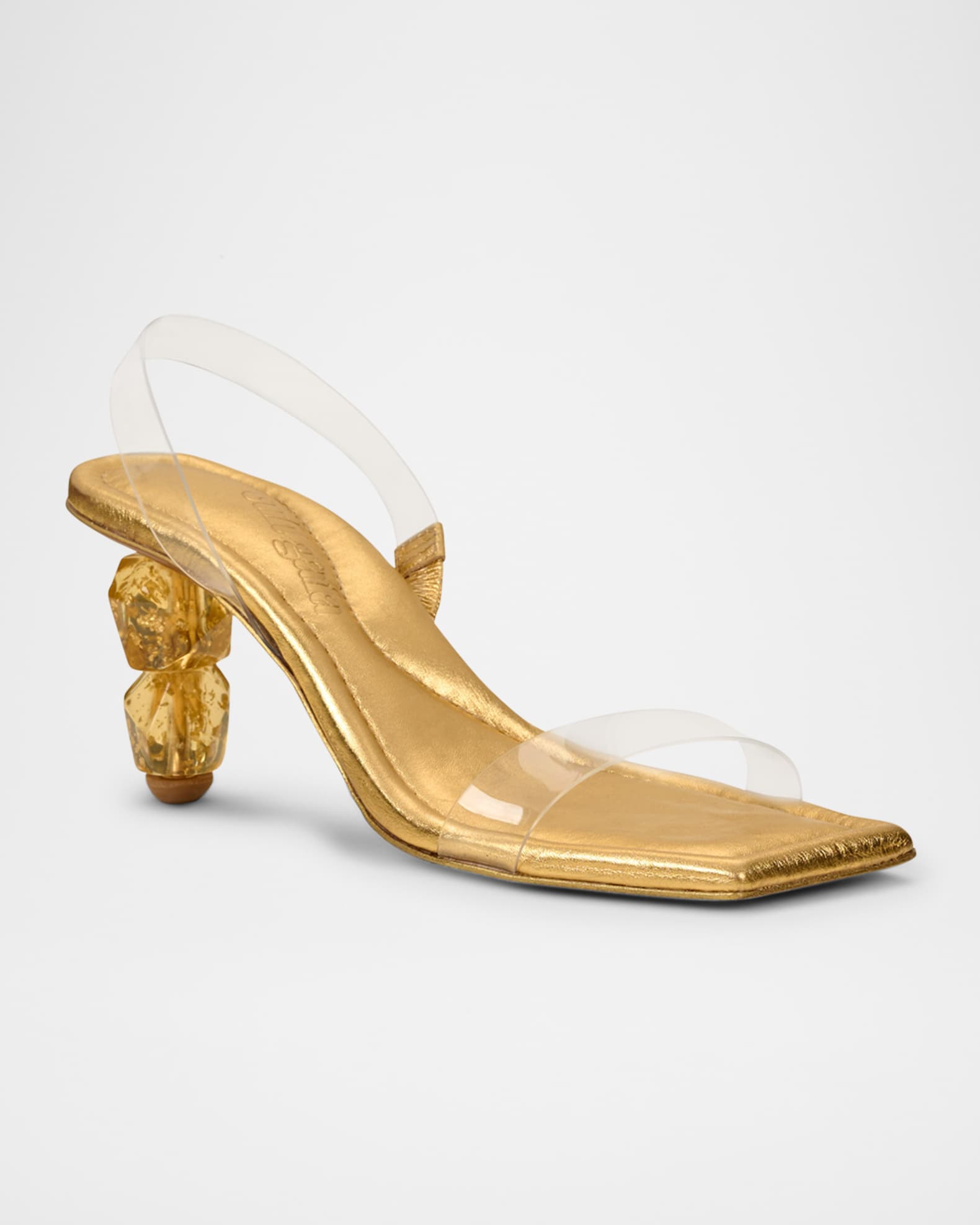 Gracie Clear Metallic Slingback Sandals