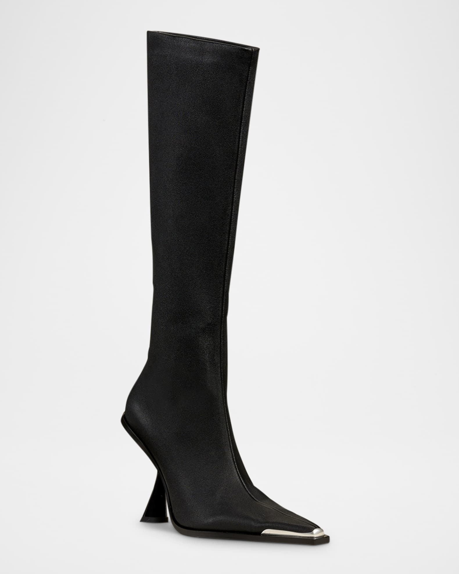 Cult Gaia Dante Pointed Leather Knee Boots Neiman Marcus