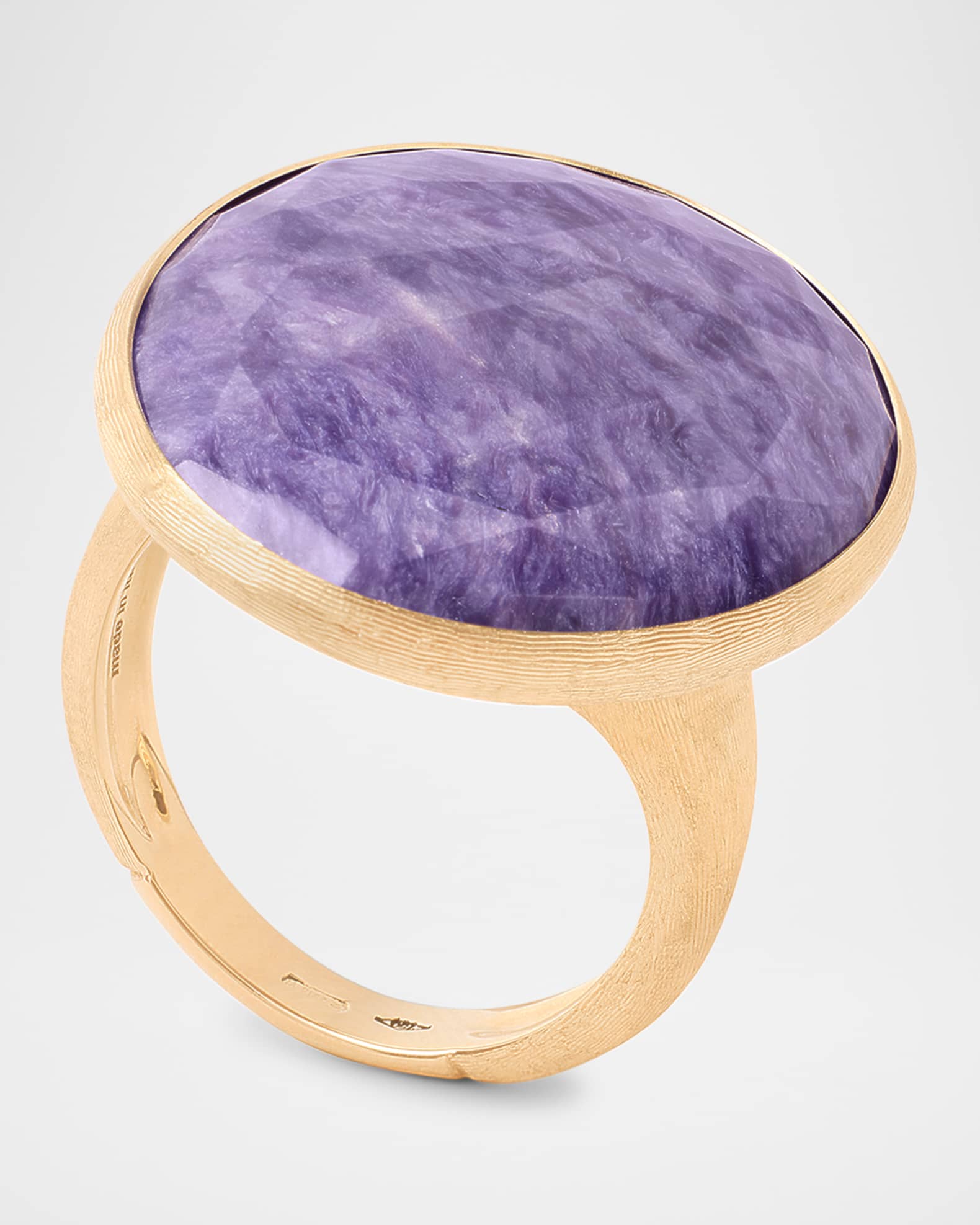 18K Yellow Gold Cocktail Ring with Charoite 0