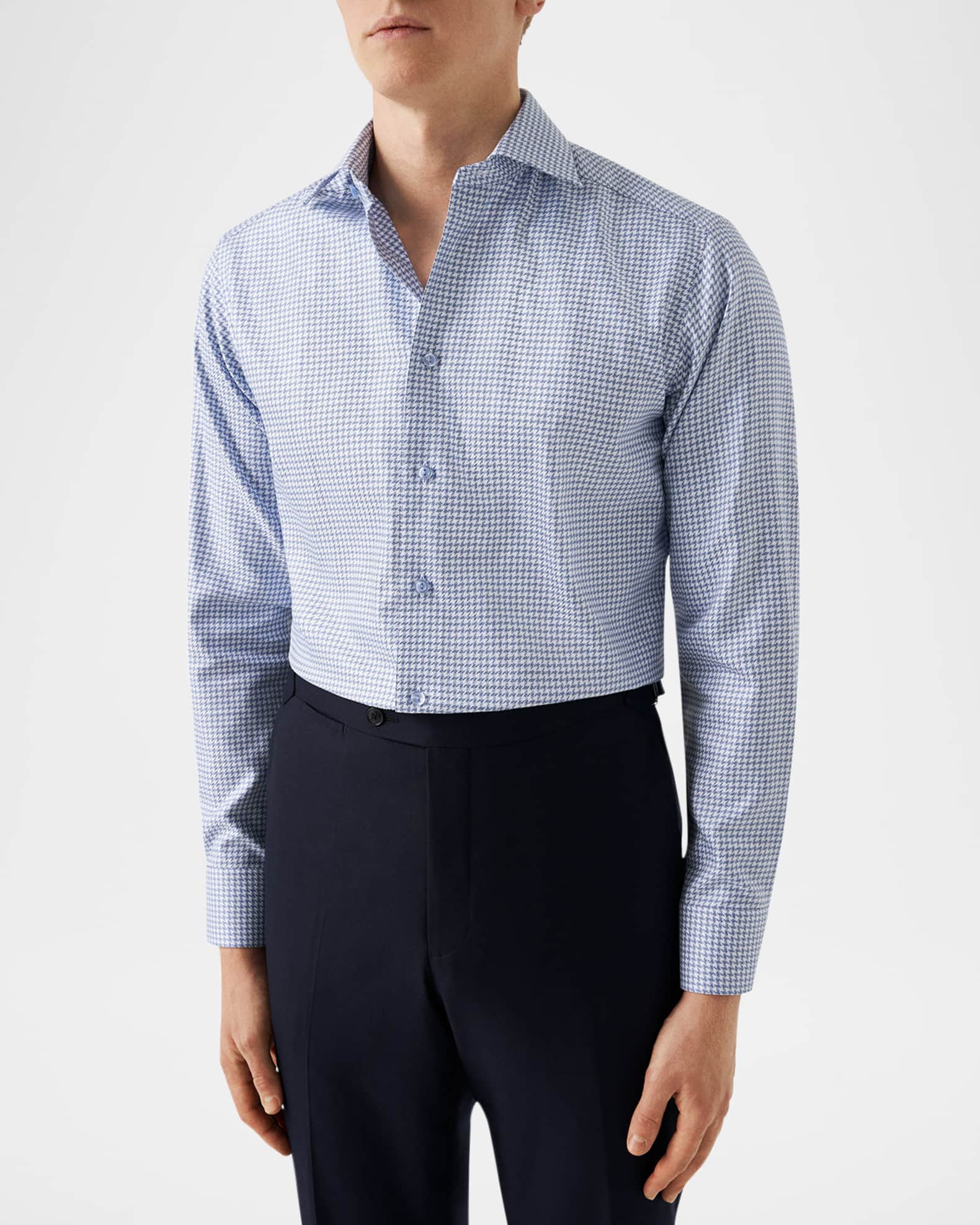 Men's Signature King Twill Check Slim-Fit Dress Shirt 1