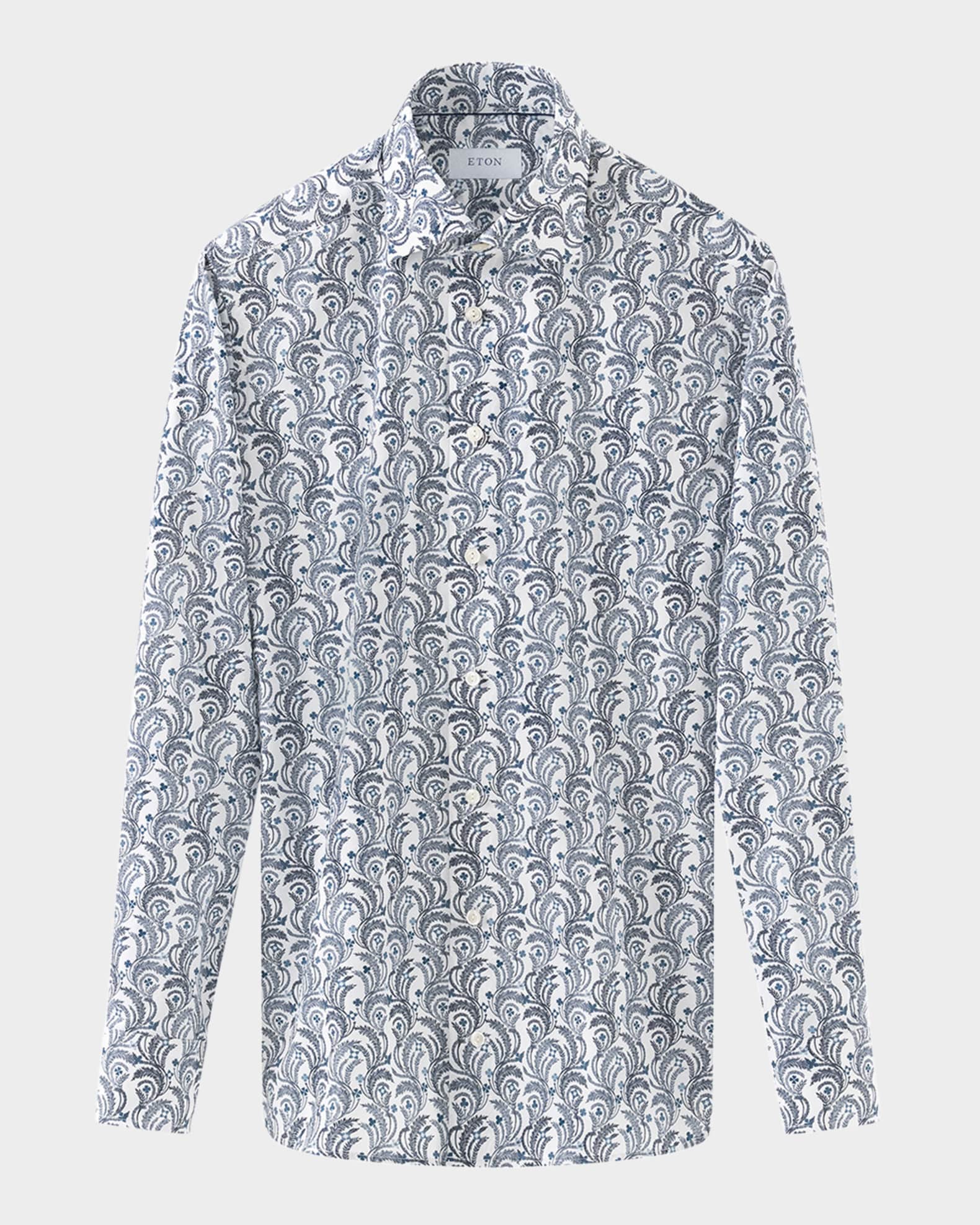 Men s Signature Twill Floral Slim Fit Dress Shirt