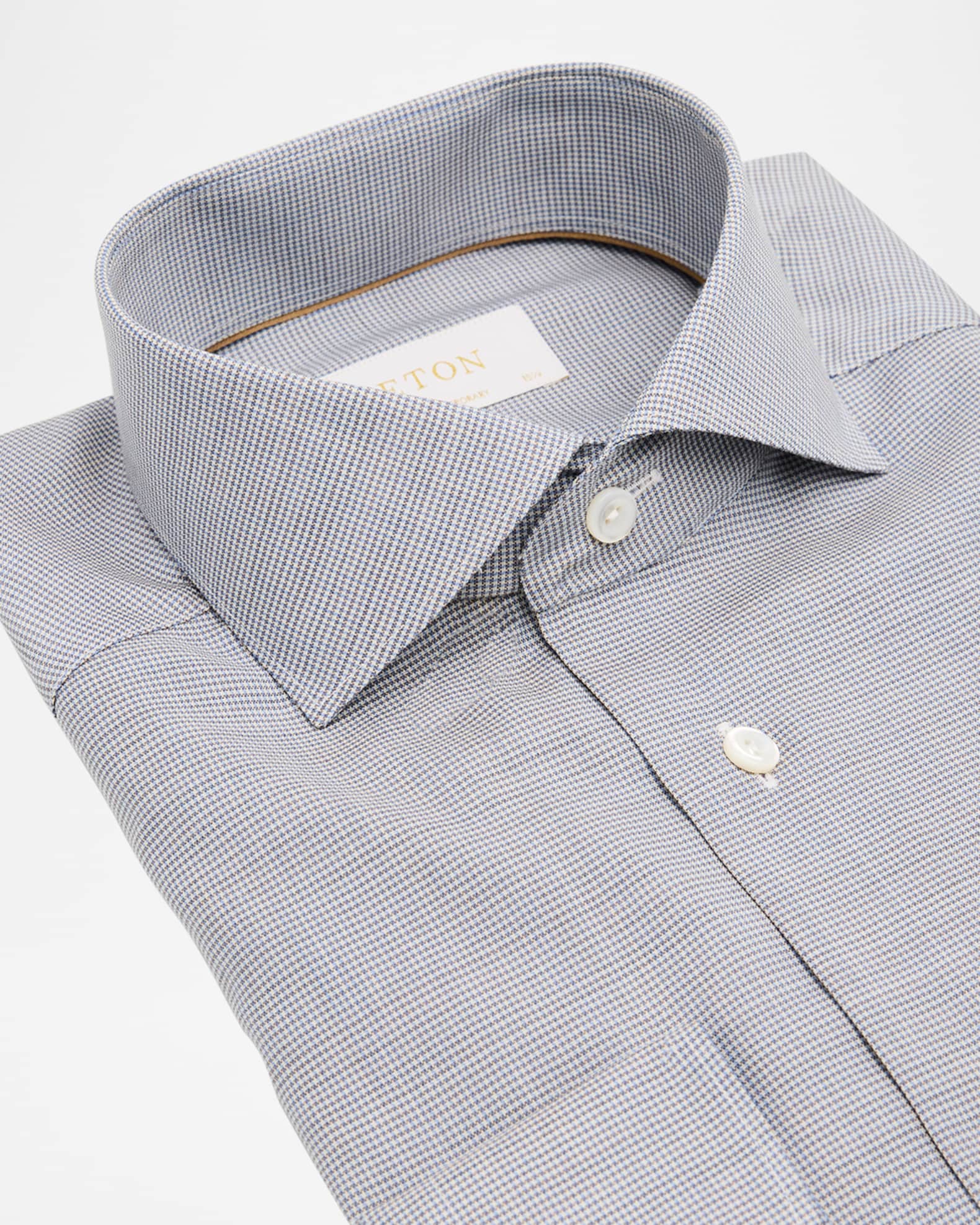 Men's Elevated Merino Wool Houndstooth Contemporary-Fit Dress Shirt 1