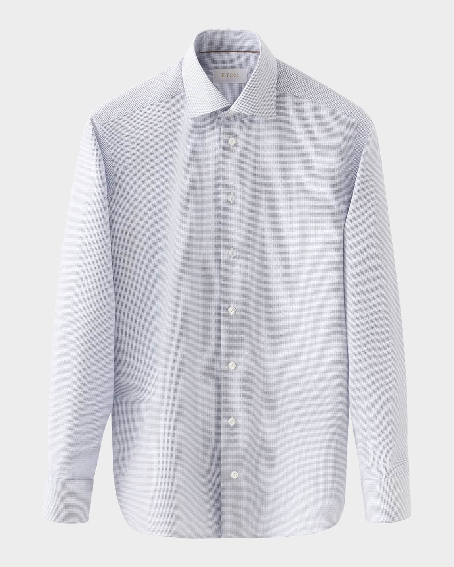 Men's Elevated Pique Pin Dot Contemporary-Fit Dress Shirt 0