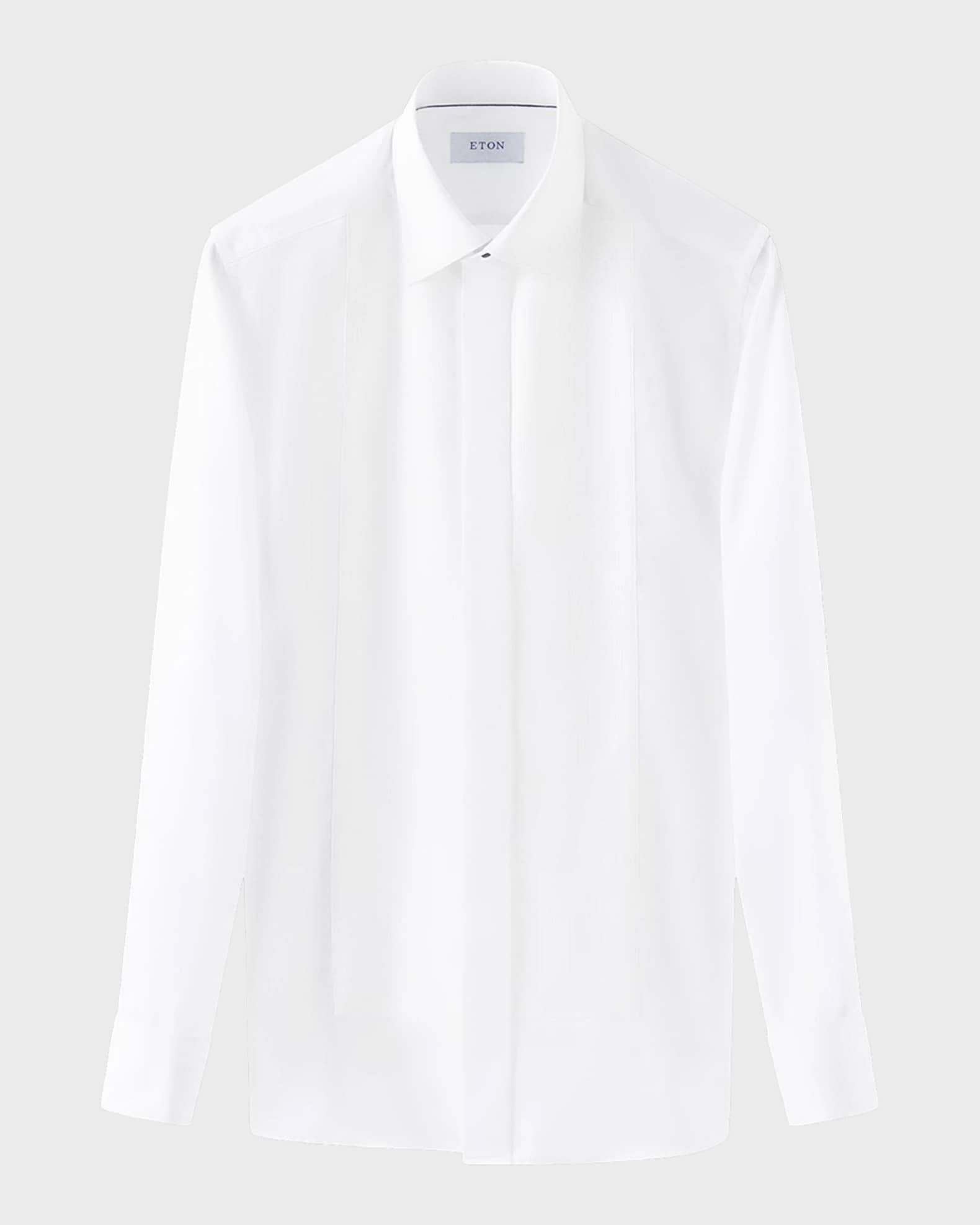 Men's Stripe Bib-Front Contemporary Fit Dress Shirt 0