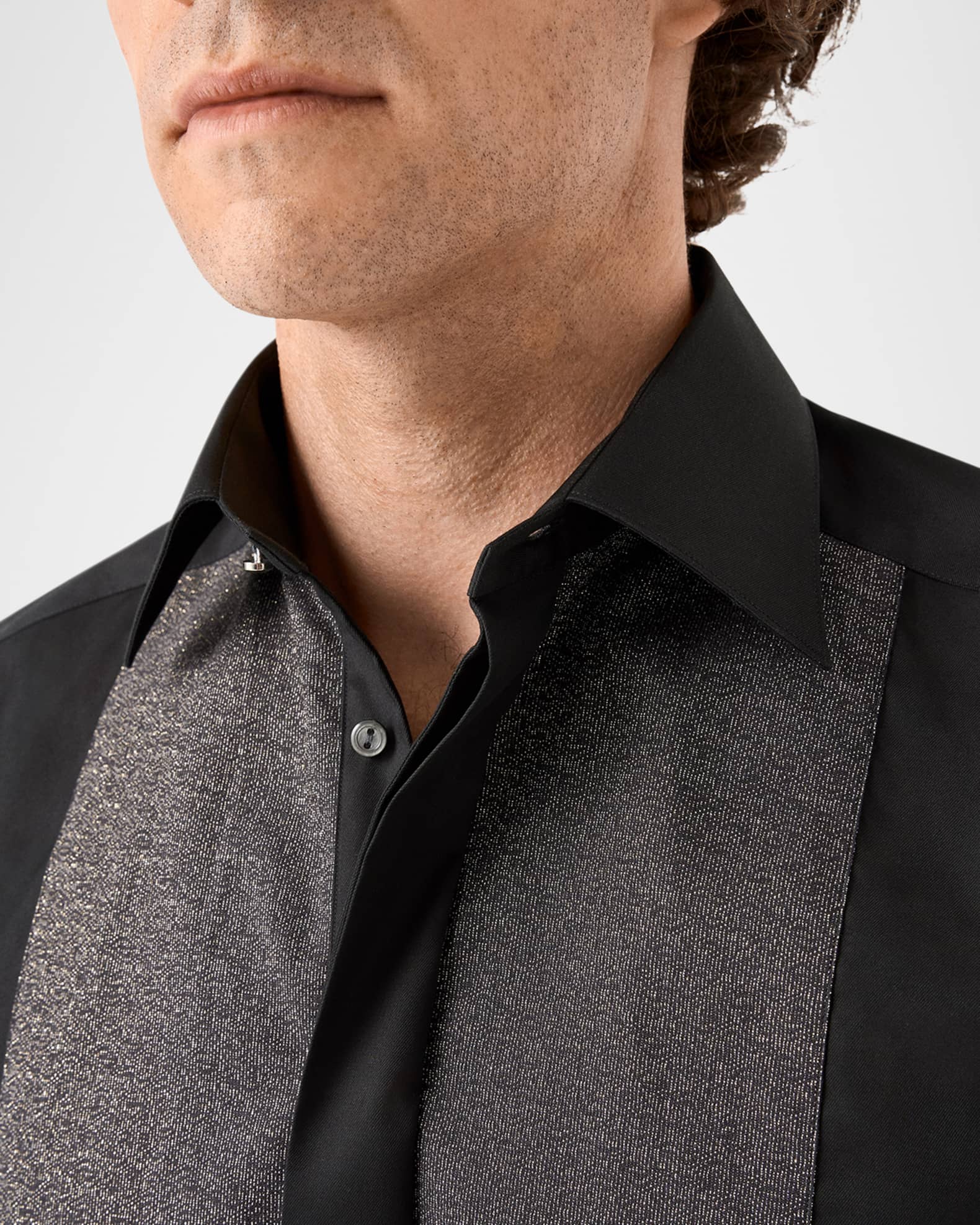 Eton Men s Evening Jacquard Bib Slim Fit Dress Shirt Neiman Marcus
