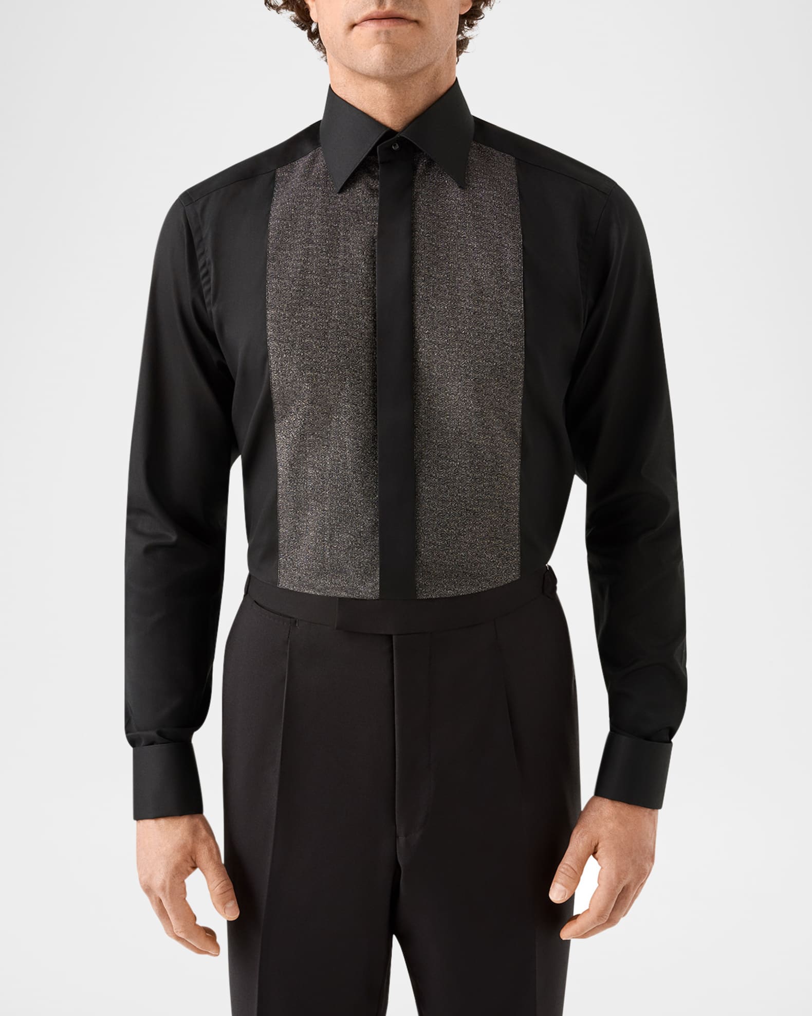 Eton Men's Evening Jacquard Bib Slim-Fit Dress Shirt | Neiman Marcus