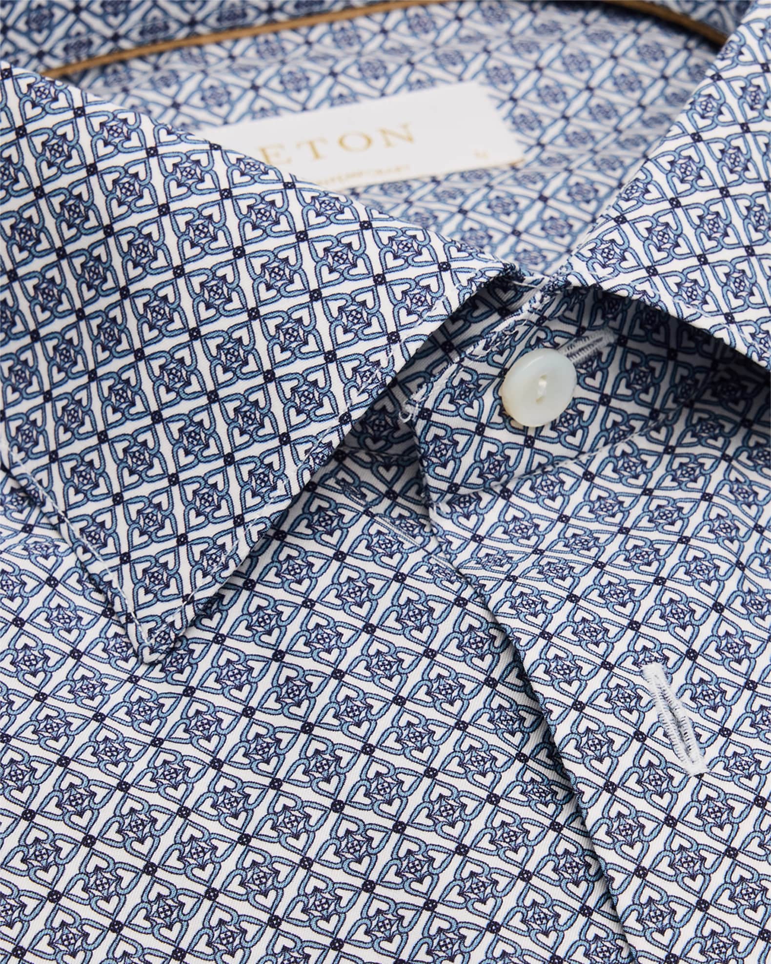 Men's Elevated Twill Medallion-Print Contemporary-Fit Dress Shirt 1