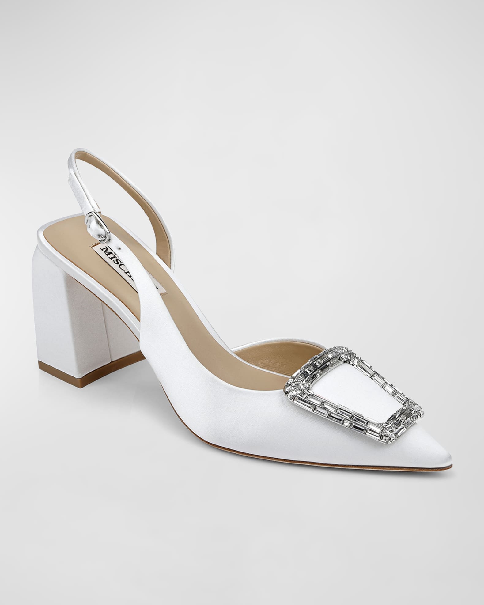 Adaline Glitter Buckle Slingback Pumps 1