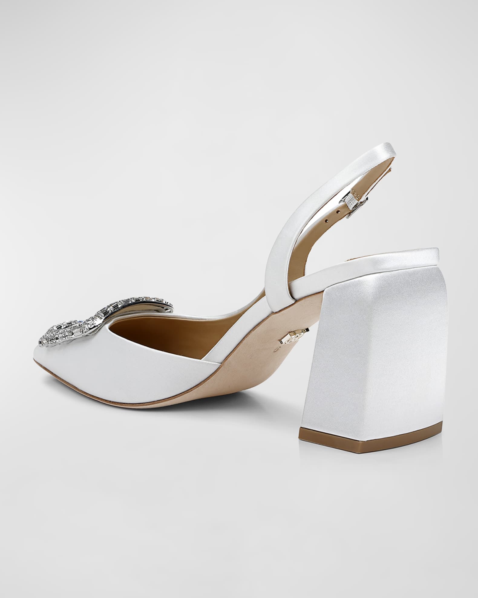 Adaline Glitter Buckle Slingback Pumps