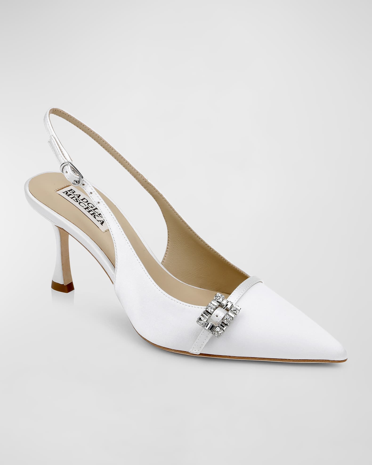 Annmarie Glitter Buckle Slingback Pumps