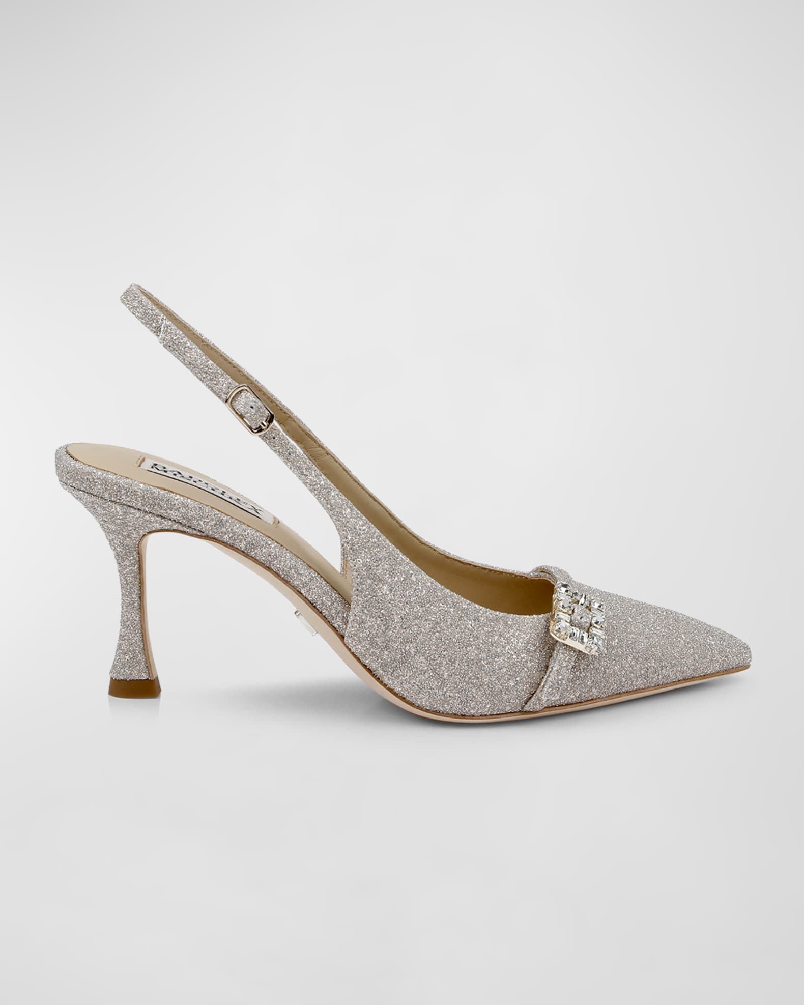 Annmarie Glitter Buckle Slingback Pumps 0