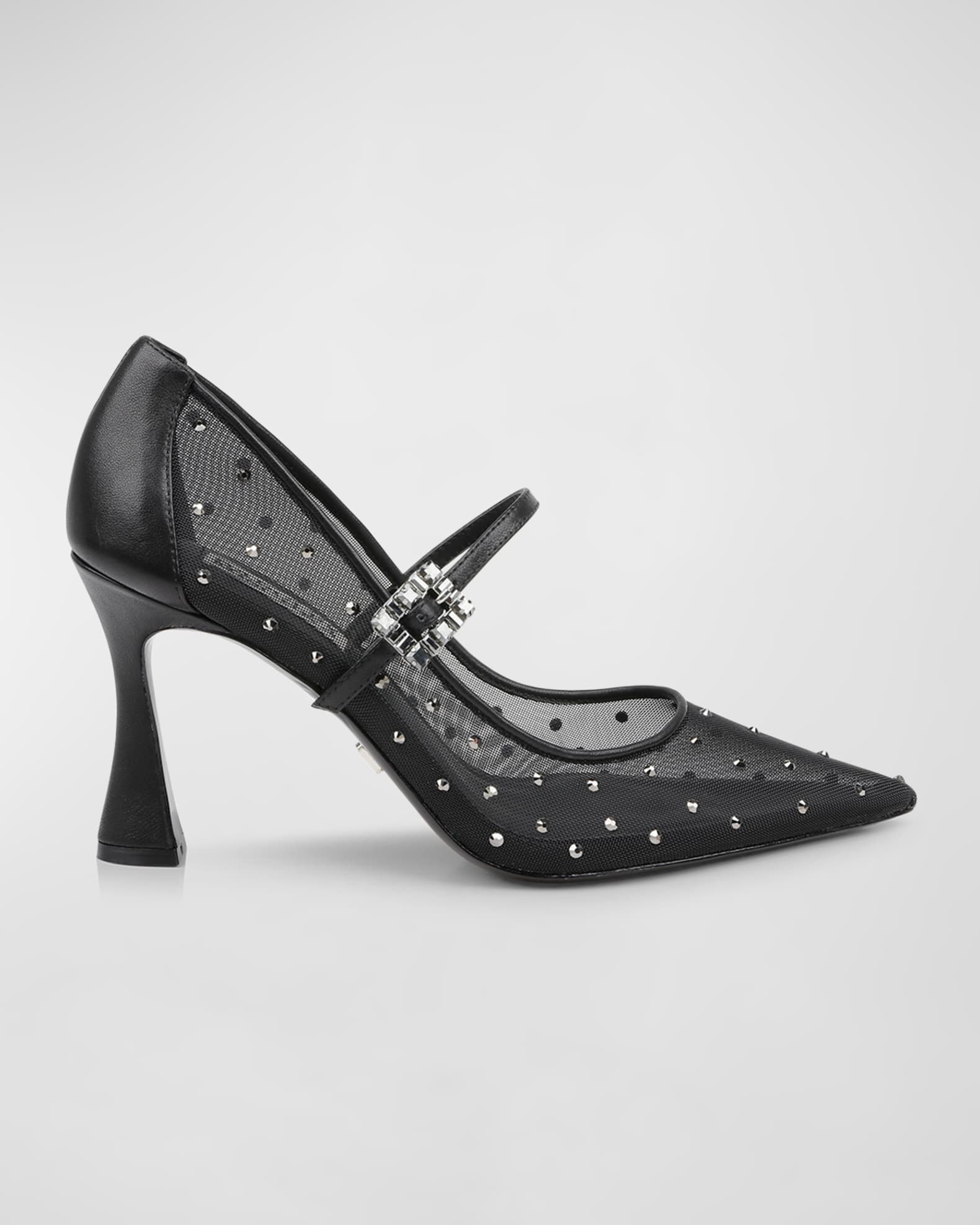 Antonia Crystal Mesh Mary Jane Pumps 0