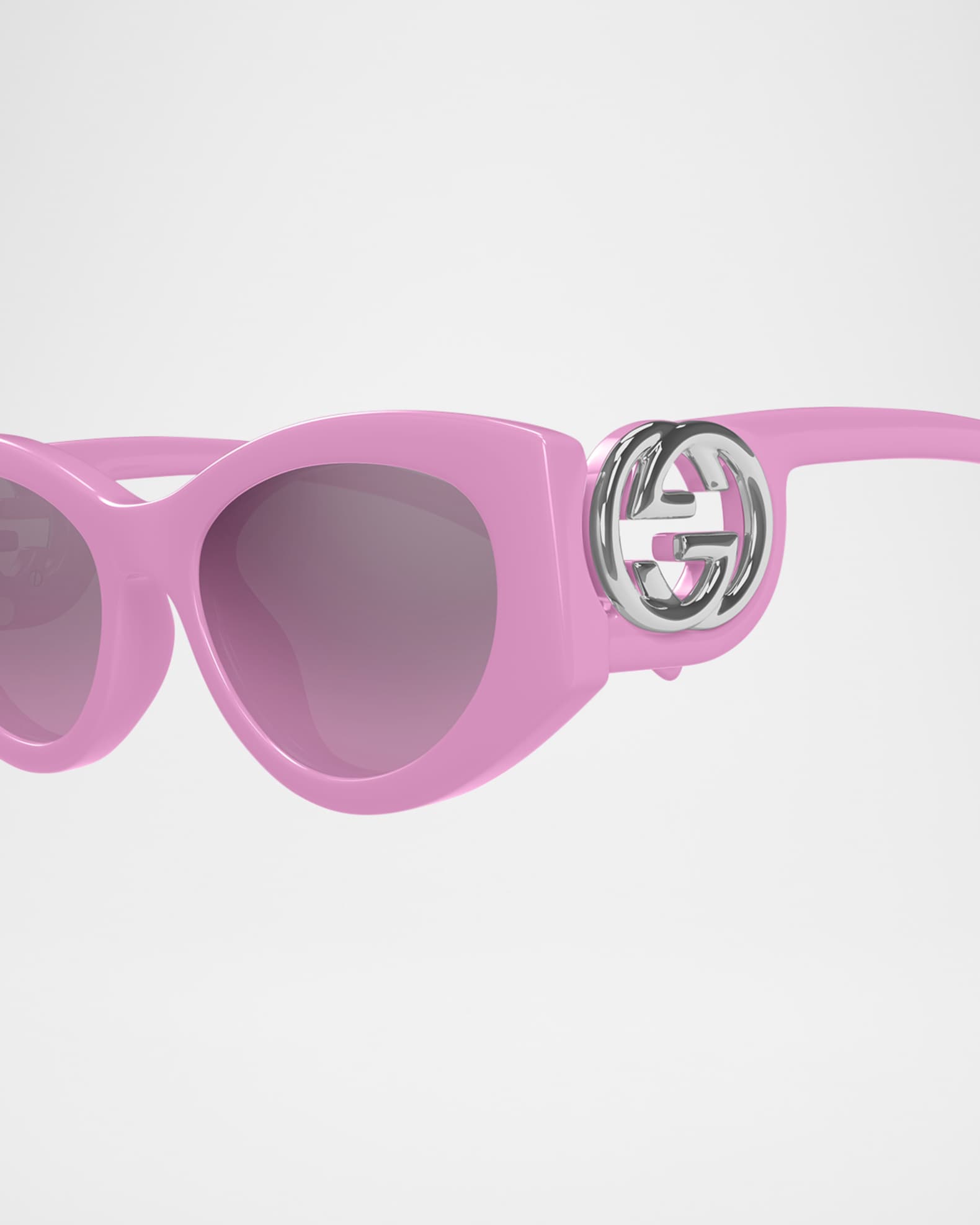 Interlocking G Cat-Eye Plastic Sunglasses | Neiman Marcus